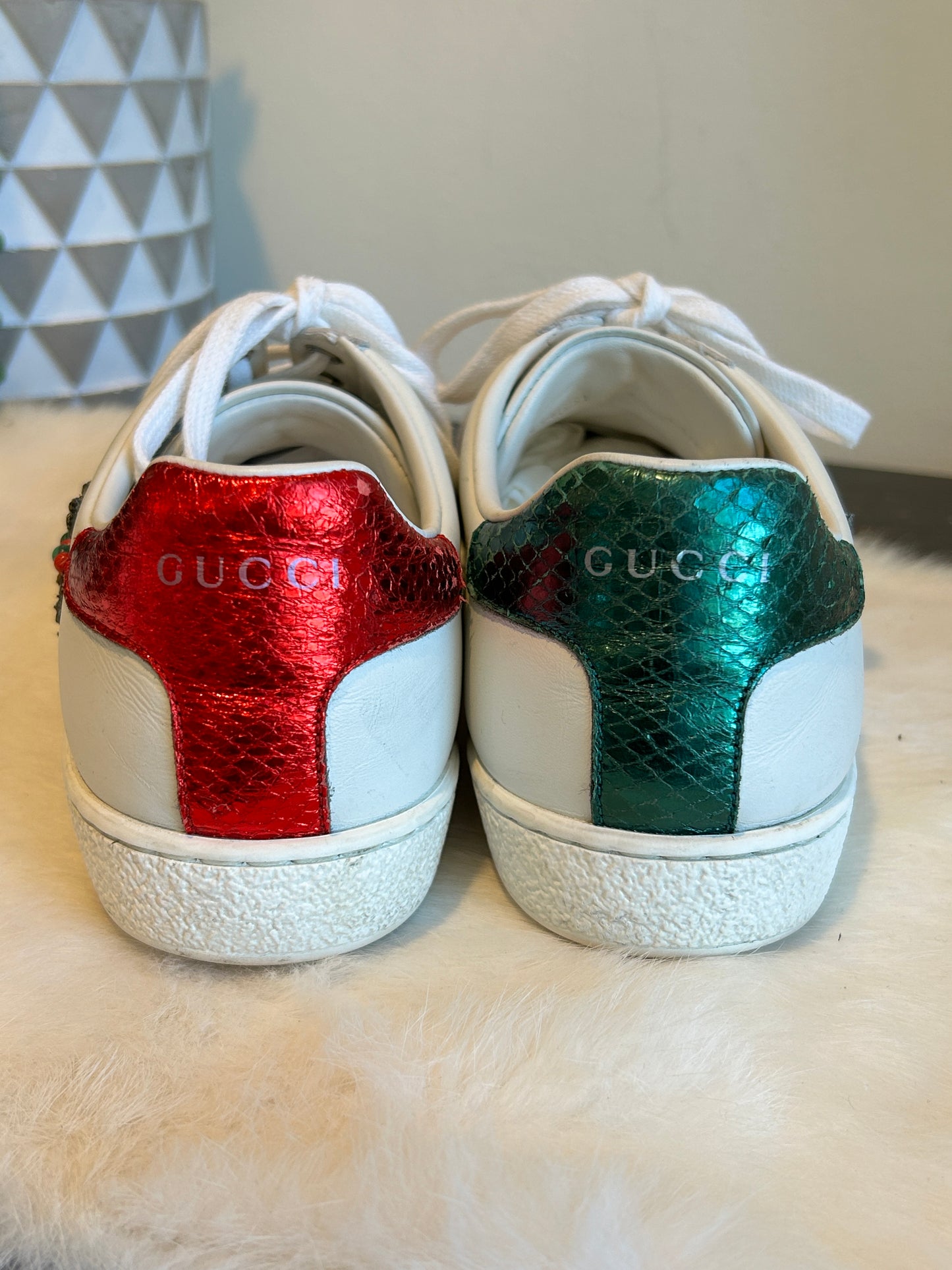 GUCCI Ace Rhinestone Arrows Sneakers Women's 37.5EU