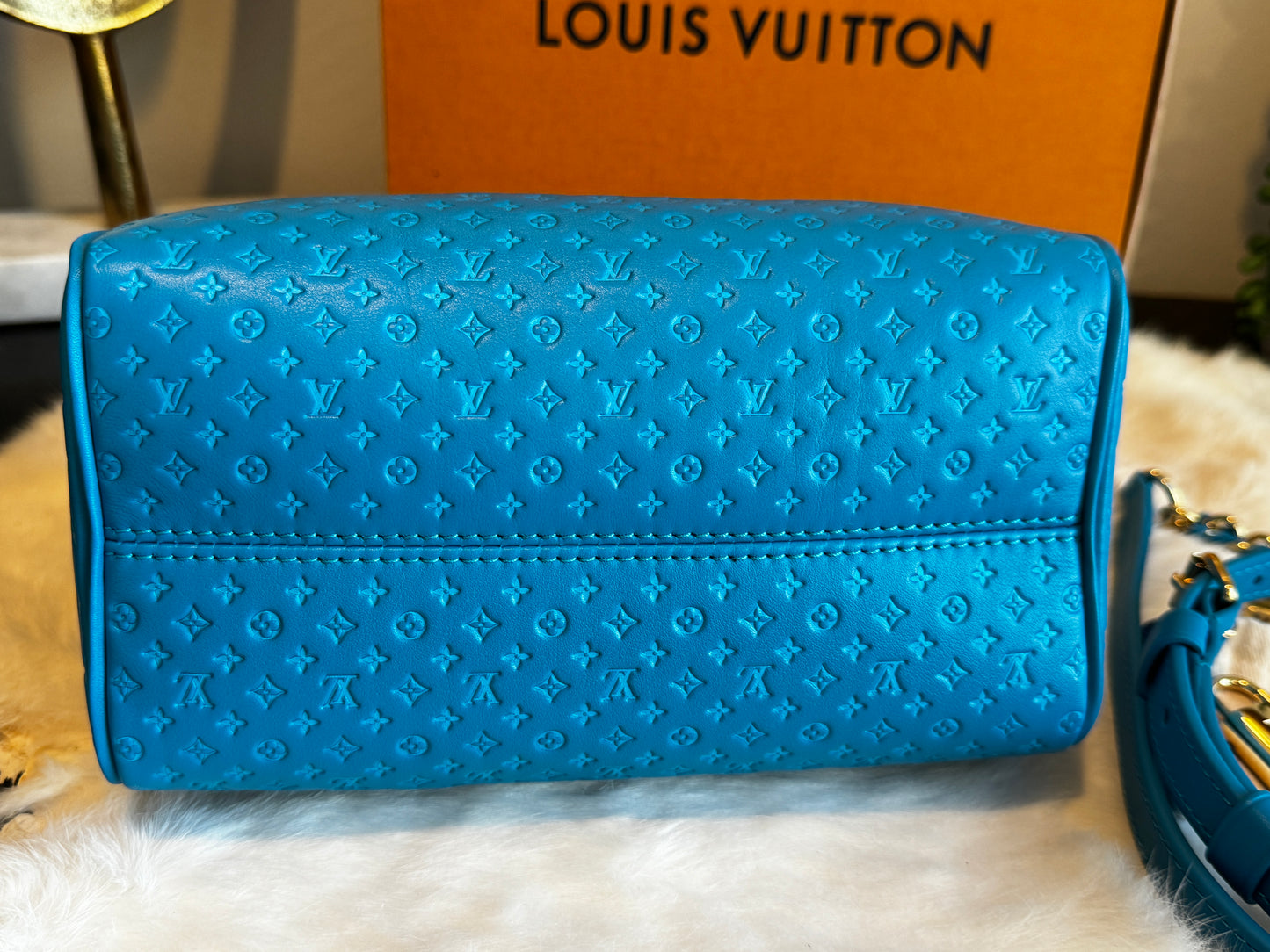 Louis Vuitton Nanogram Speedy 20B Bleu