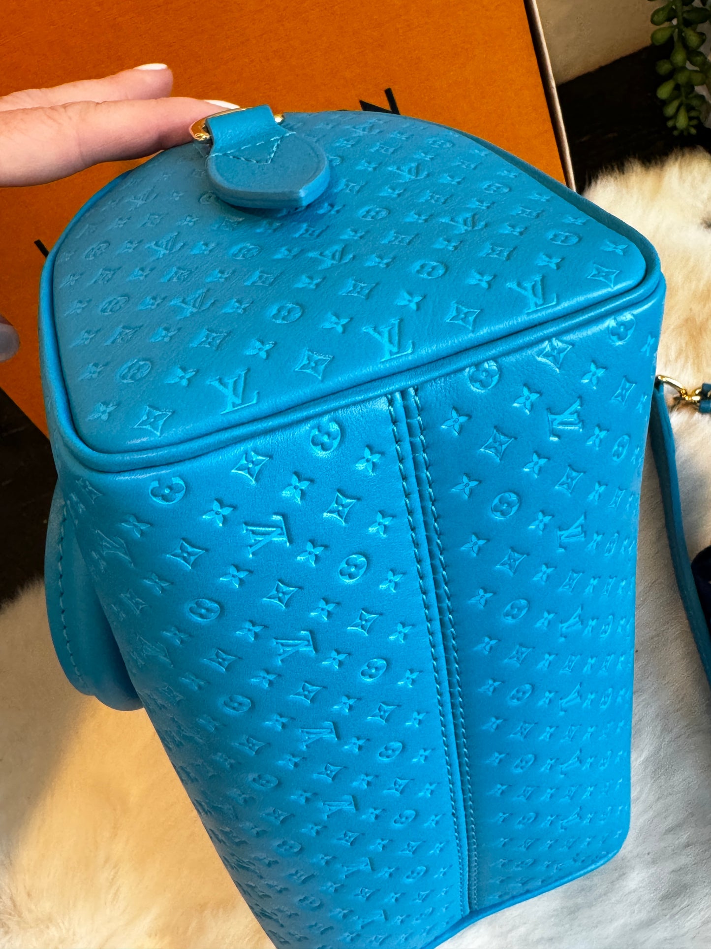 Louis Vuitton Nanogram Speedy 20B Bleu