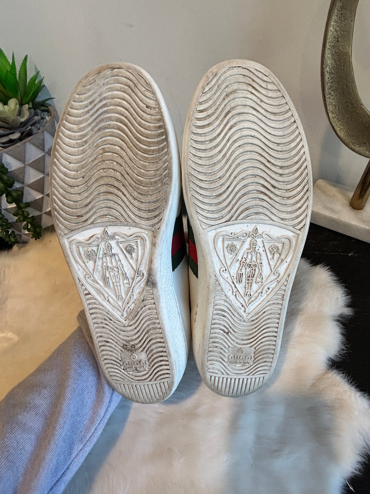 GUCCI Ace Rhinestone Arrows Sneakers Women's 37.5EU