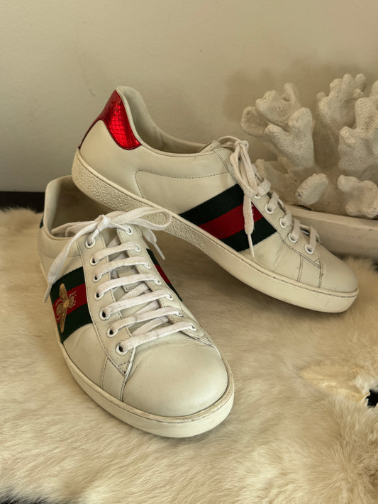 GUCCI White Ace Bees Men's Sneakers 5.5EU (38.5EU)
