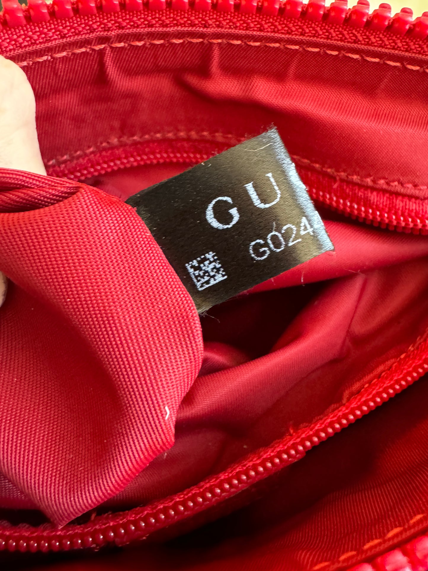 GUCCI Nylon Monogram Flat Messenger Vibrant Red