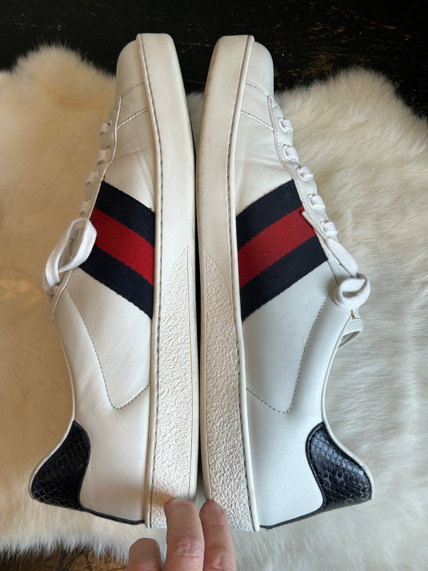 GUCCI Ace Navy/Red Web Sneakers 9EU (42EU)