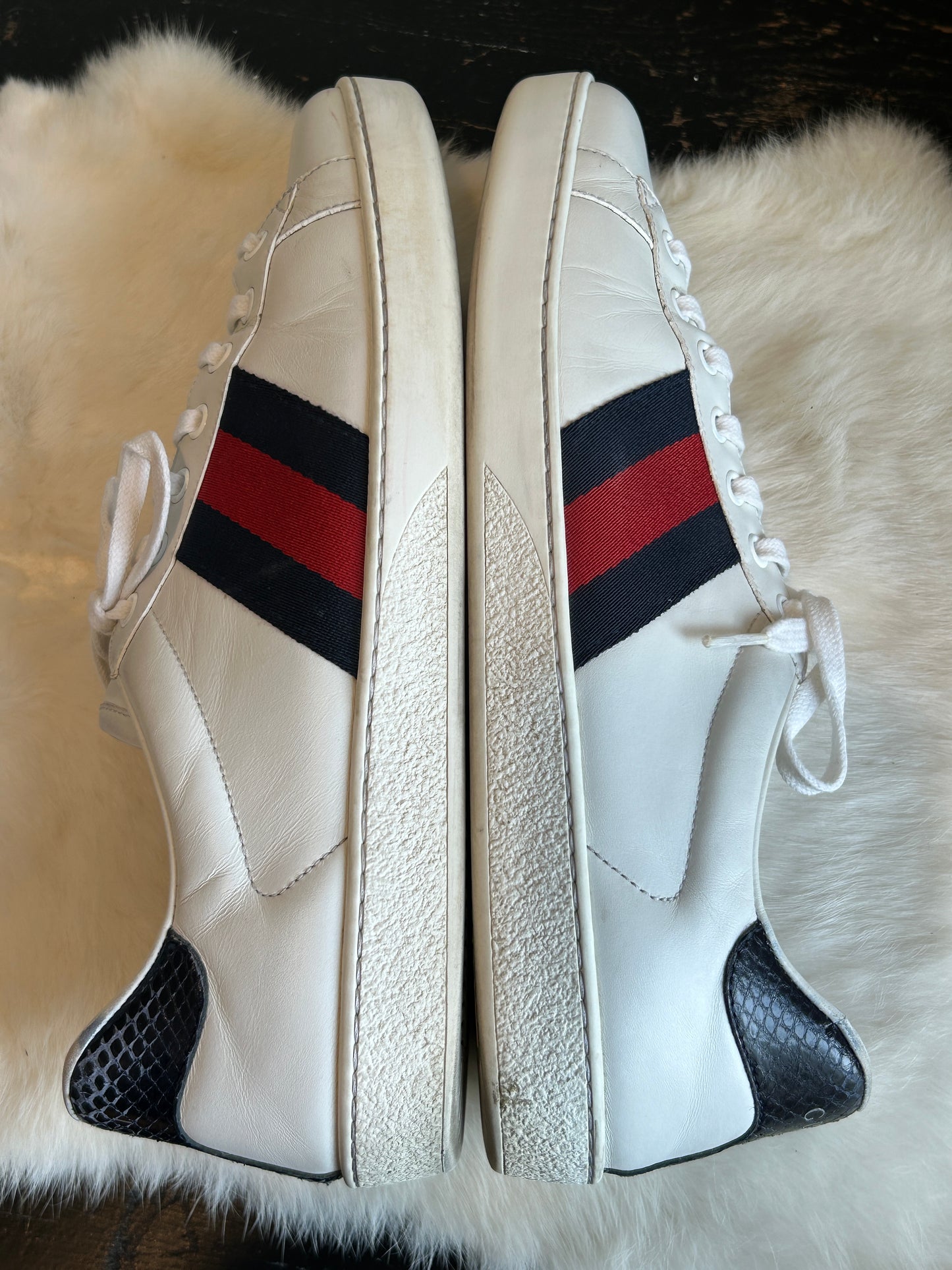 GUCCI Ace Navy/Red Web Sneakers 9EU (42EU)