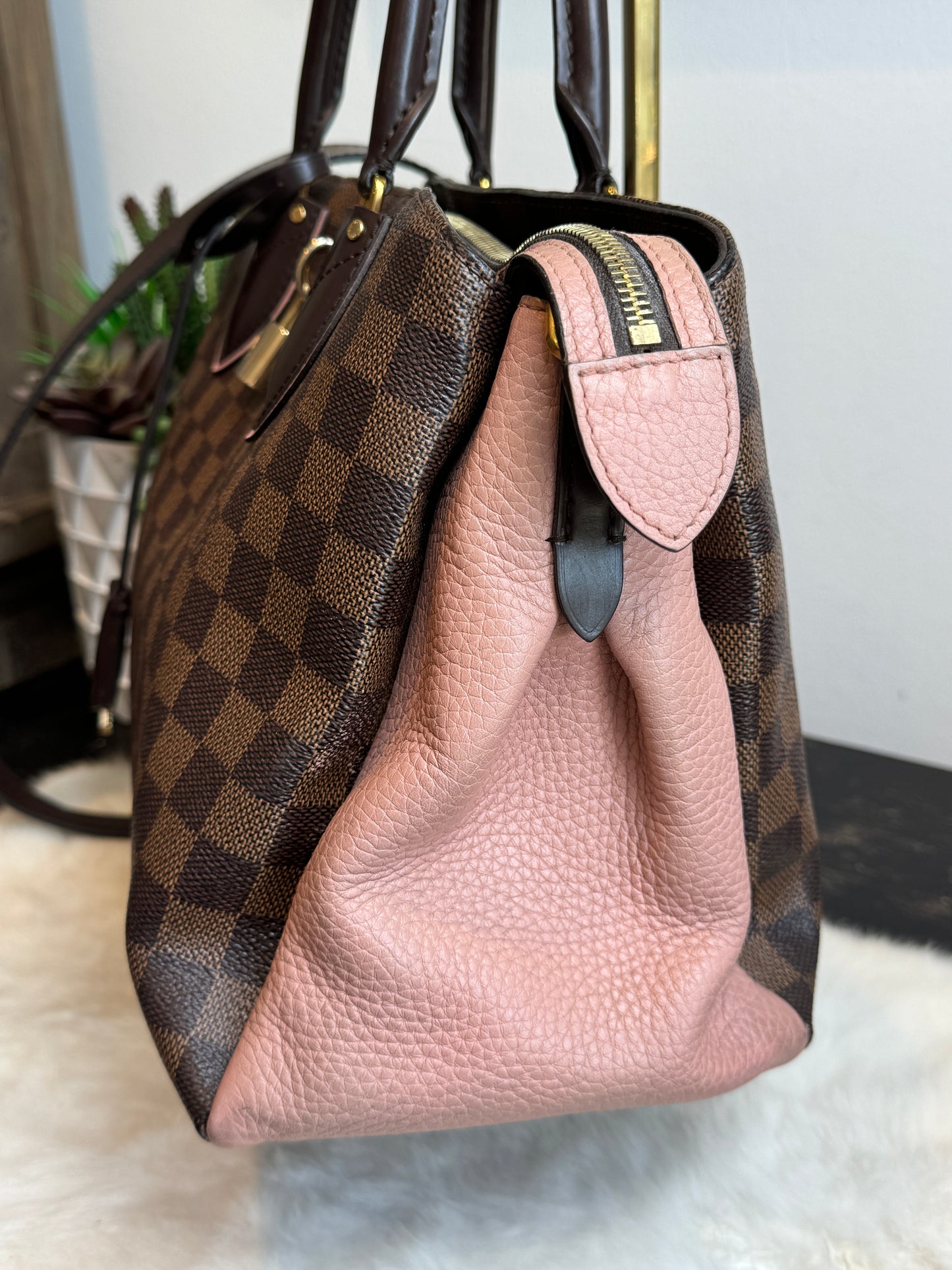 Louis Vuitton Cuir Taurillon Damier Ebene Normandy Magnolia