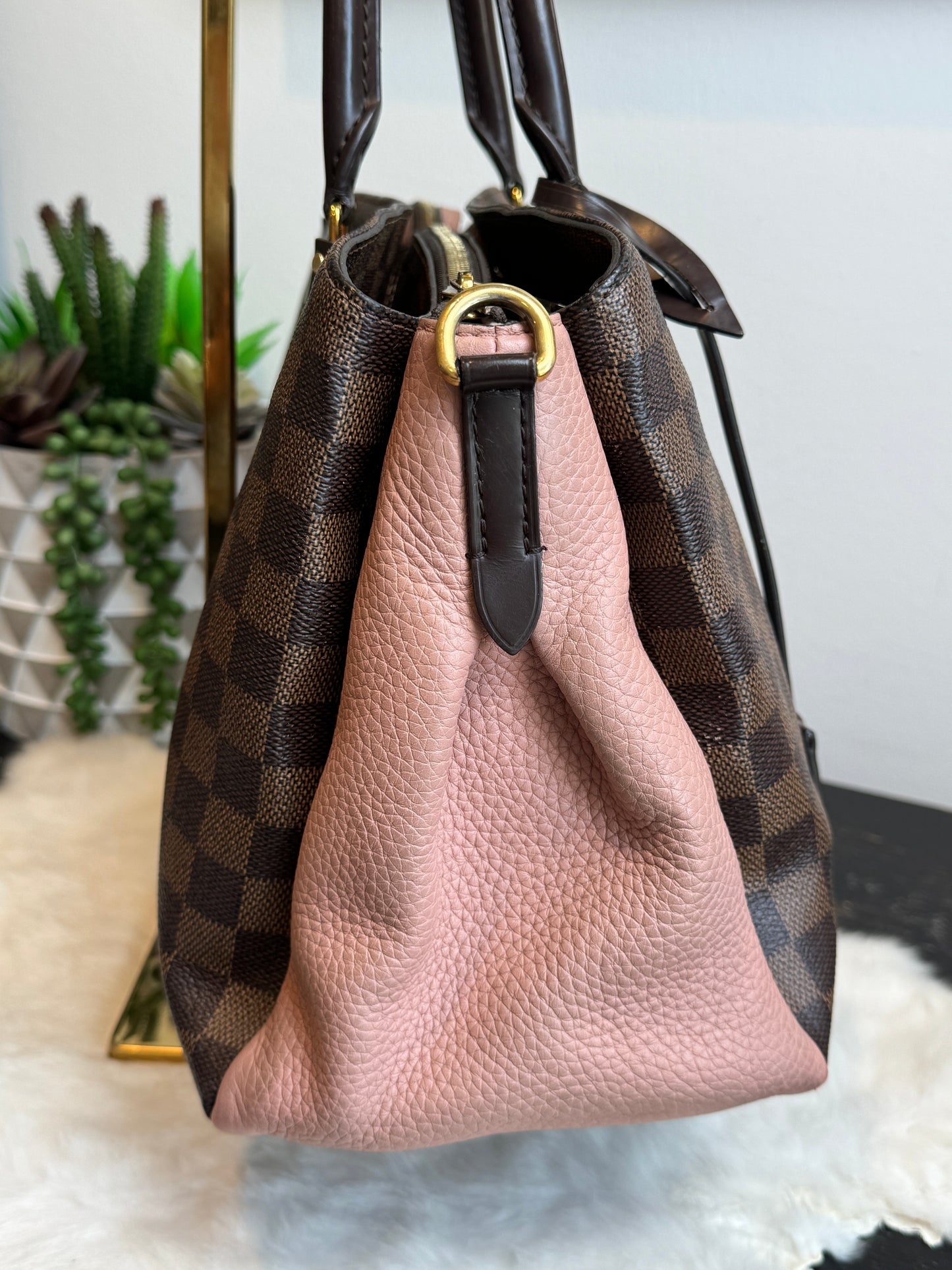 Louis Vuitton Cuir Taurillon Damier Ebene Normandy Magnolia
