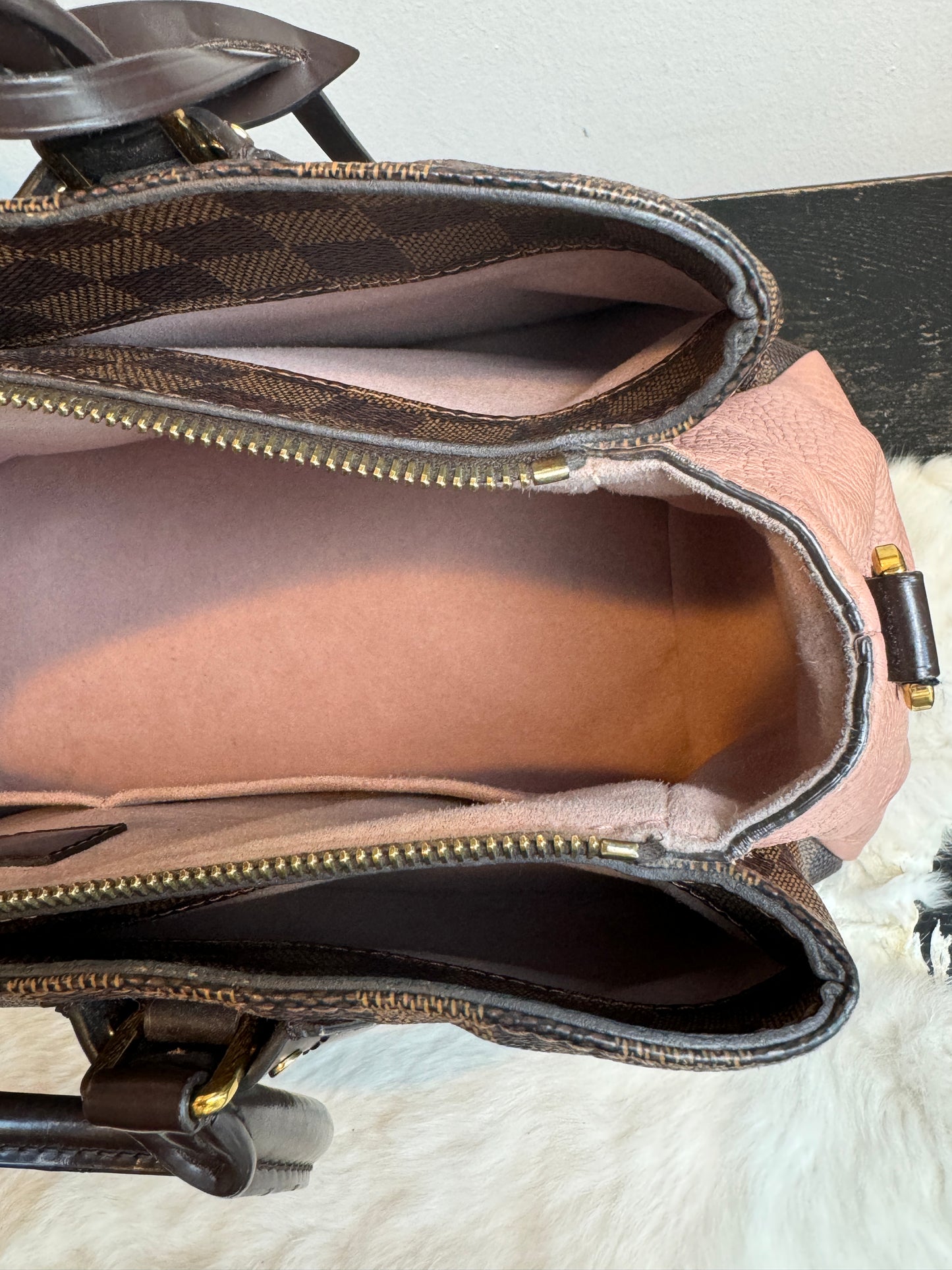 Louis Vuitton Cuir Taurillon Damier Ebene Normandy Magnolia