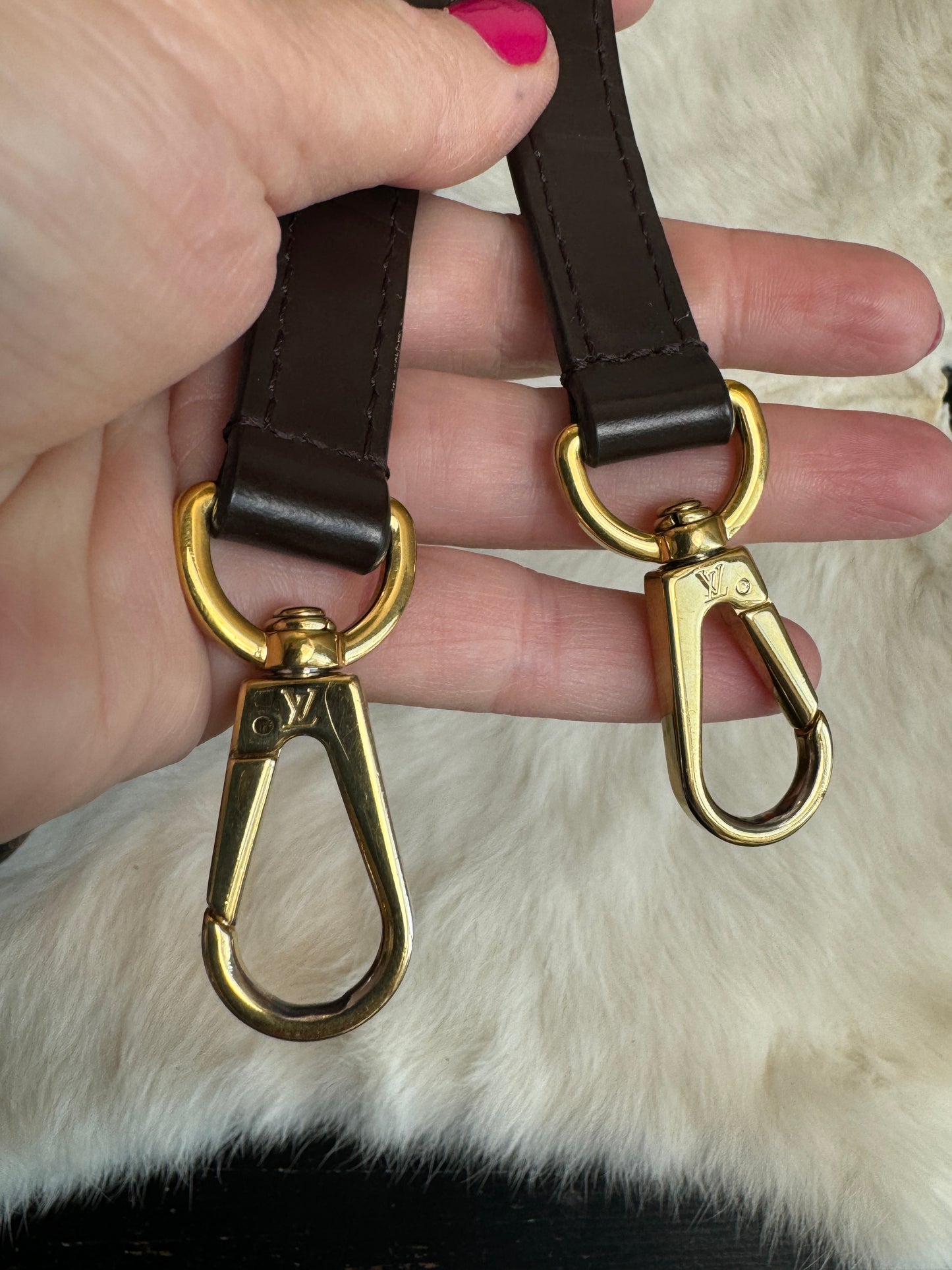 Louis Vuitton Cuir Taurillon Damier Ebene Normandy Magnolia