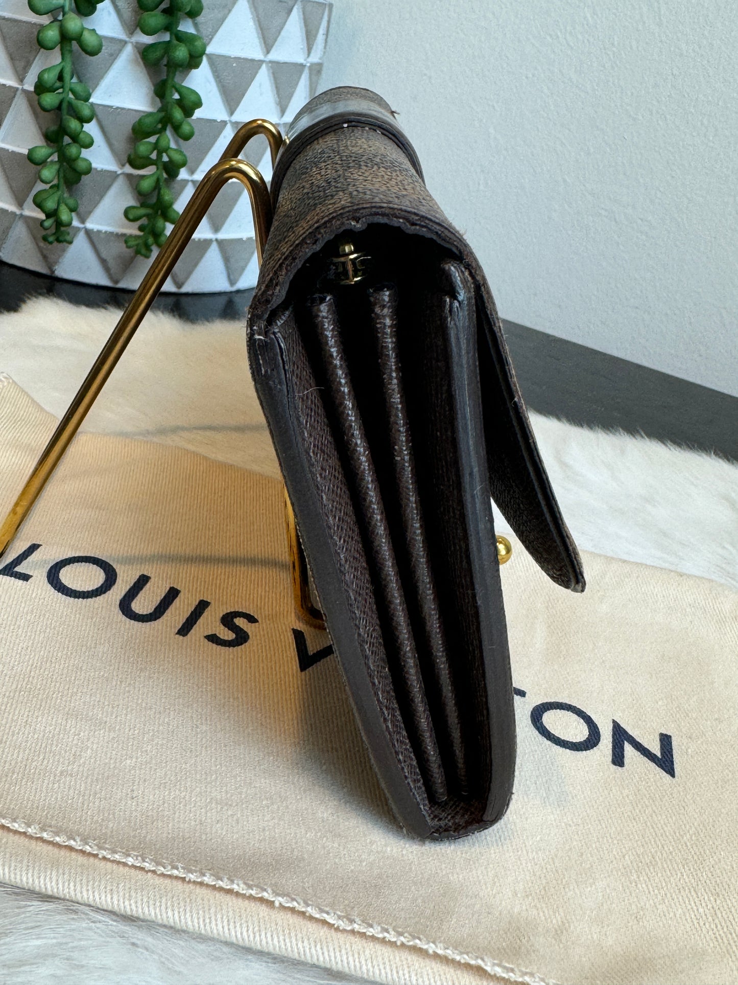 Louis Vuitton Damier Ebene Porte-Tresor International Wallet Sistina Buckle