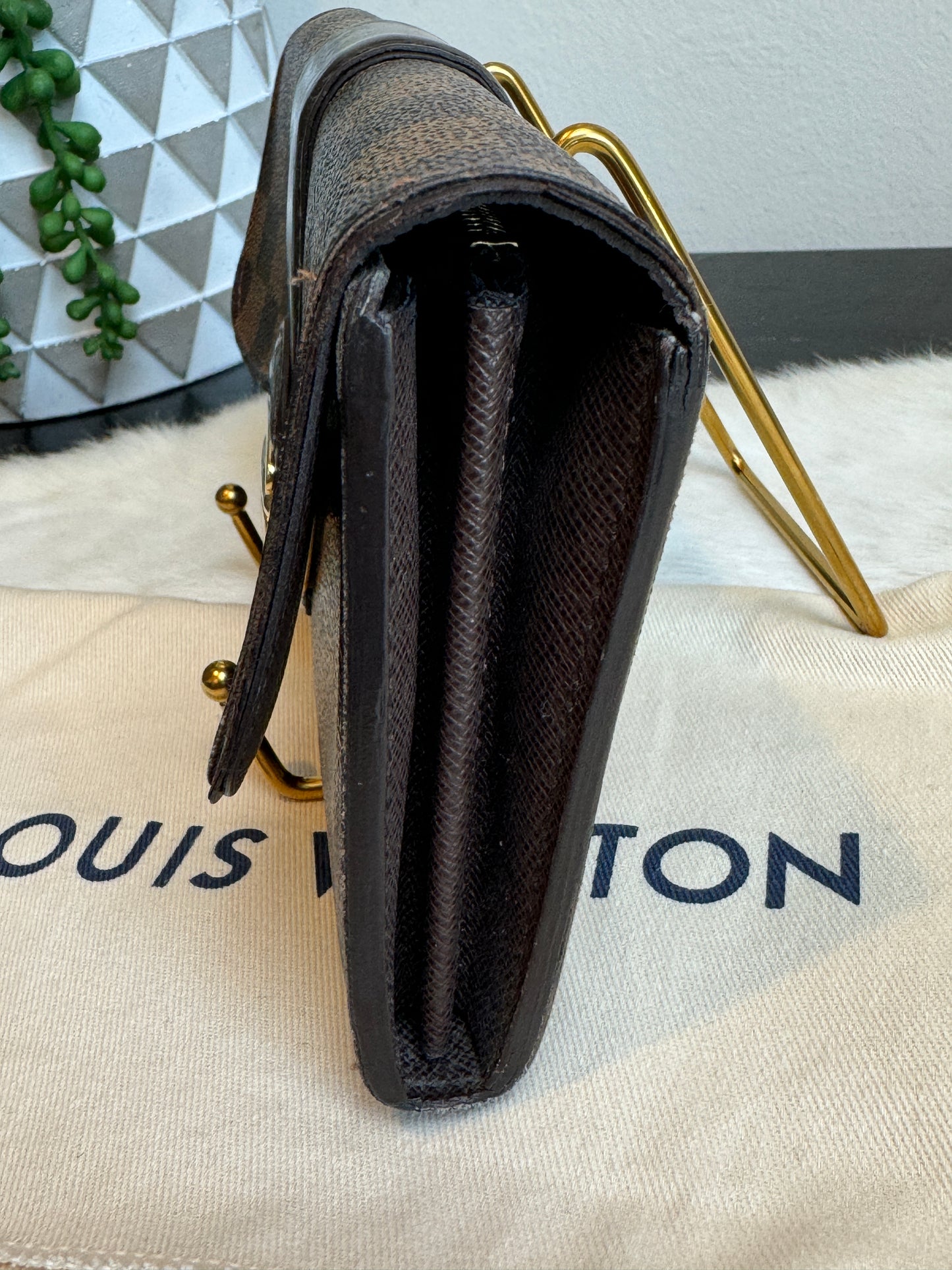 Louis Vuitton Damier Ebene Porte-Tresor International Wallet Sistina Buckle