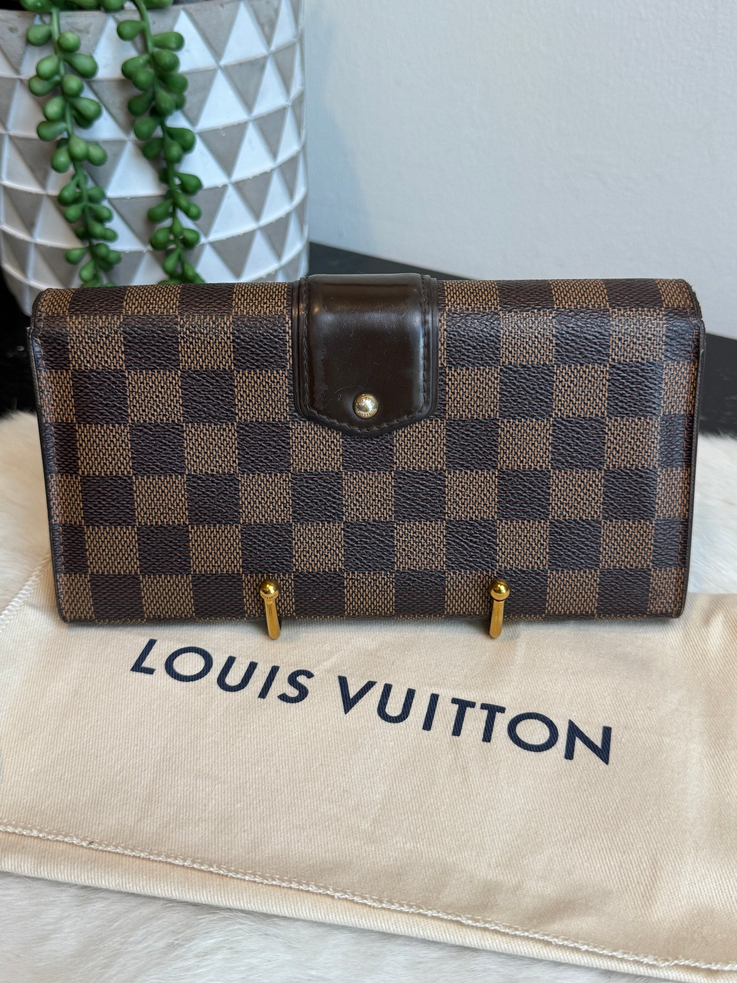 Louis Vuitton Damier Ebene Porte-Tresor International Wallet Sistina Buckle