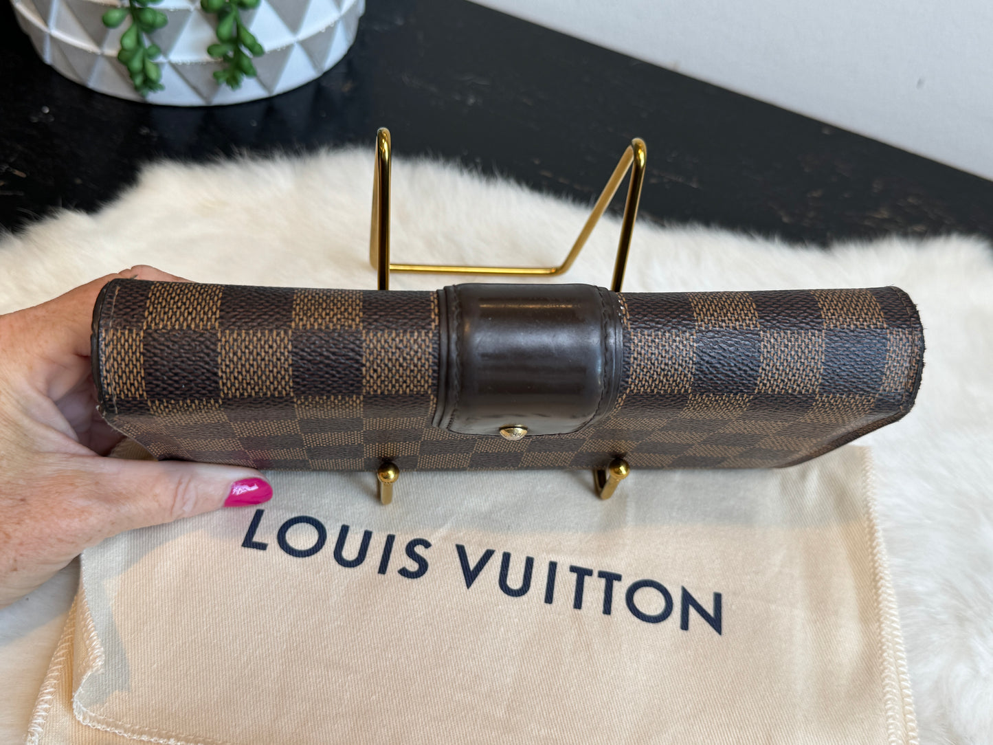 Louis Vuitton Damier Ebene Porte-Tresor International Wallet Sistina Buckle