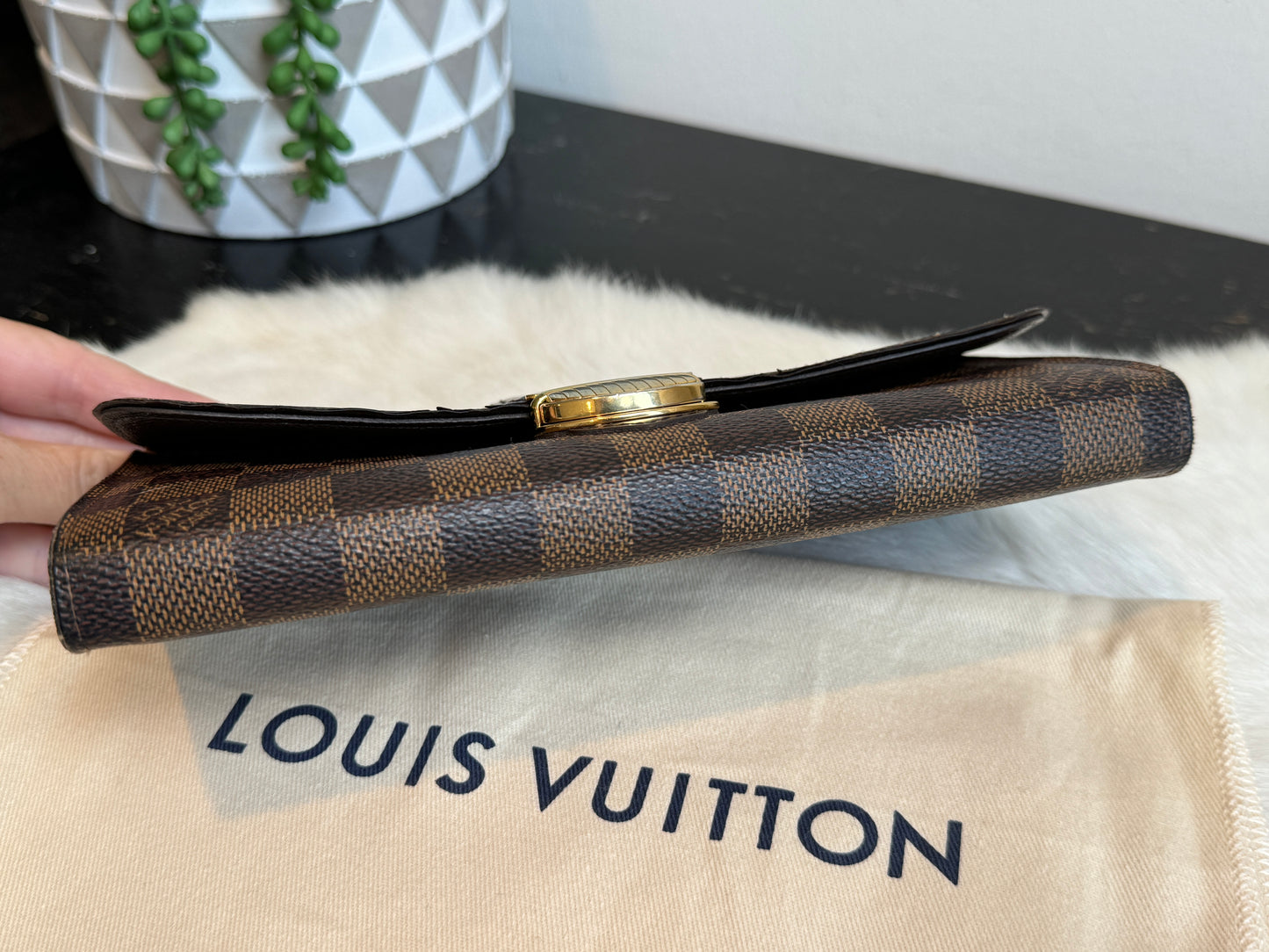 Louis Vuitton Damier Ebene Porte-Tresor International Wallet Sistina Buckle