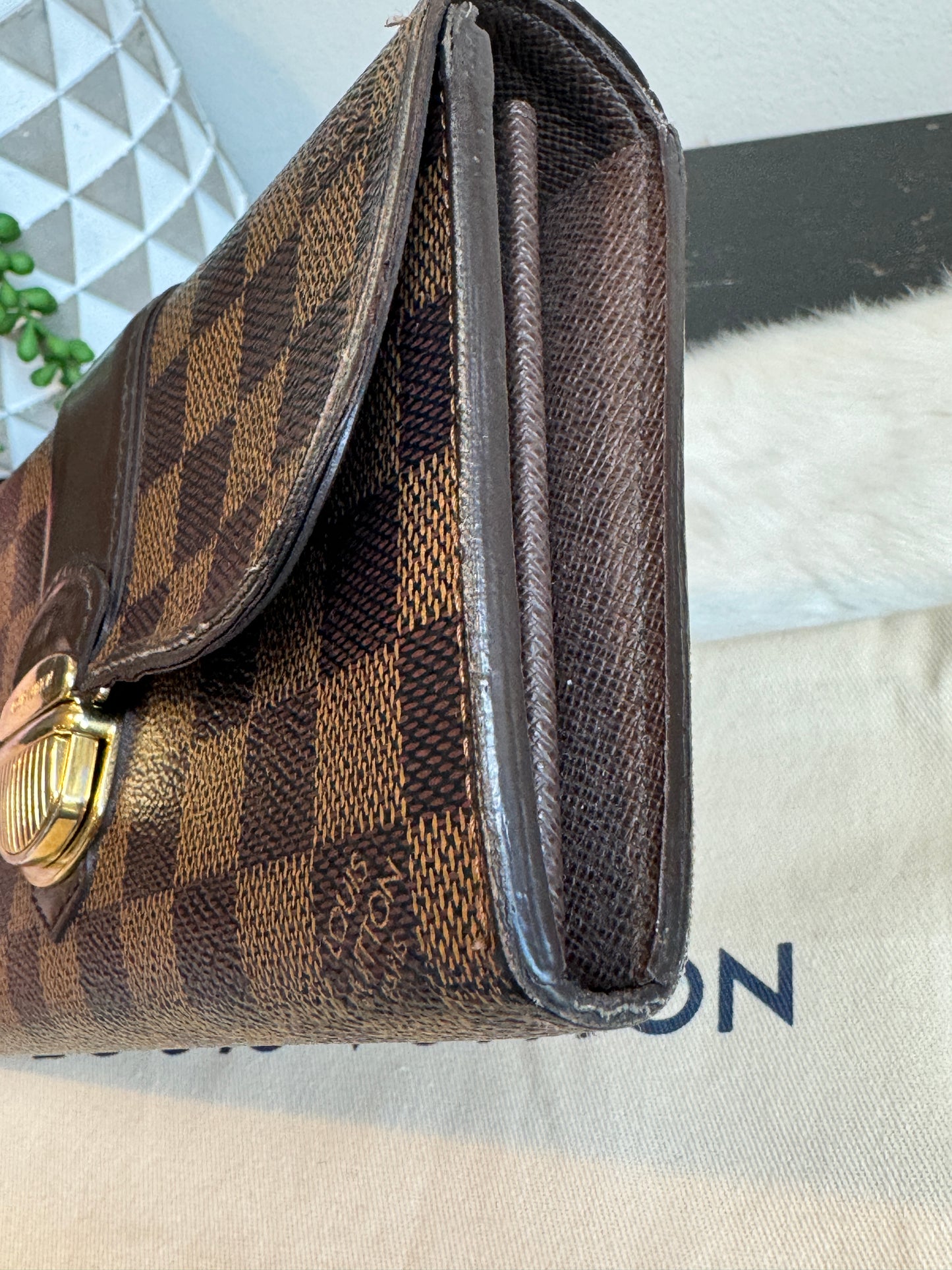 Louis Vuitton Damier Ebene Porte-Tresor International Wallet Sistina Buckle