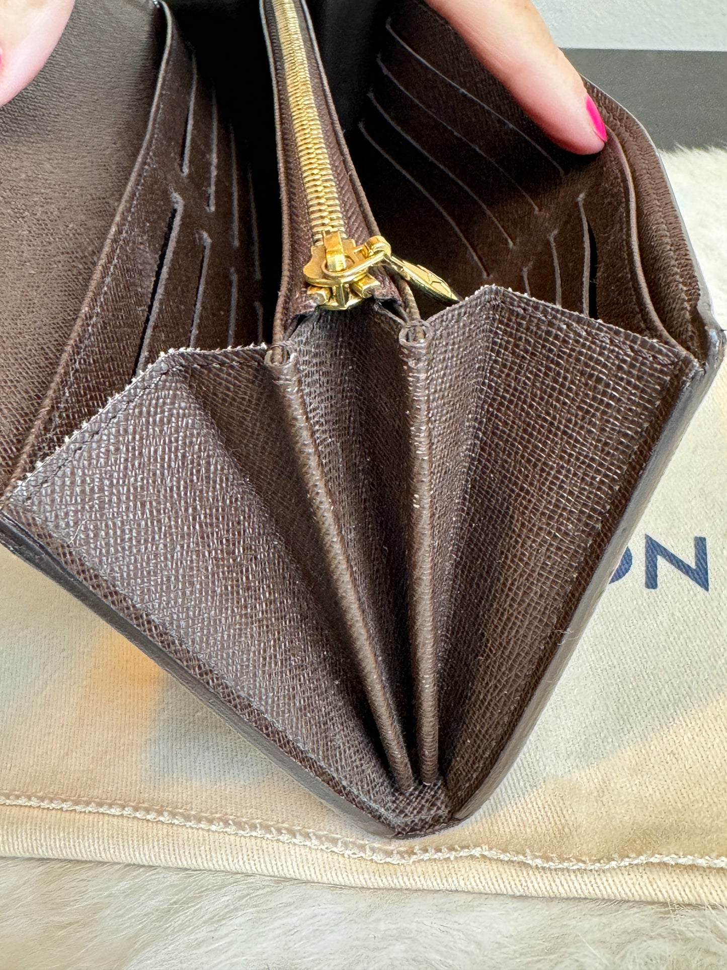 Louis Vuitton Damier Ebene Porte-Tresor International Wallet Sistina Buckle