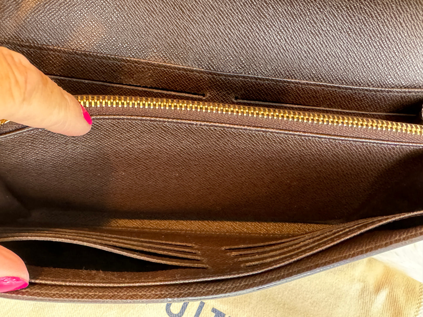 Louis Vuitton Damier Ebene Porte-Tresor International Wallet Sistina Buckle