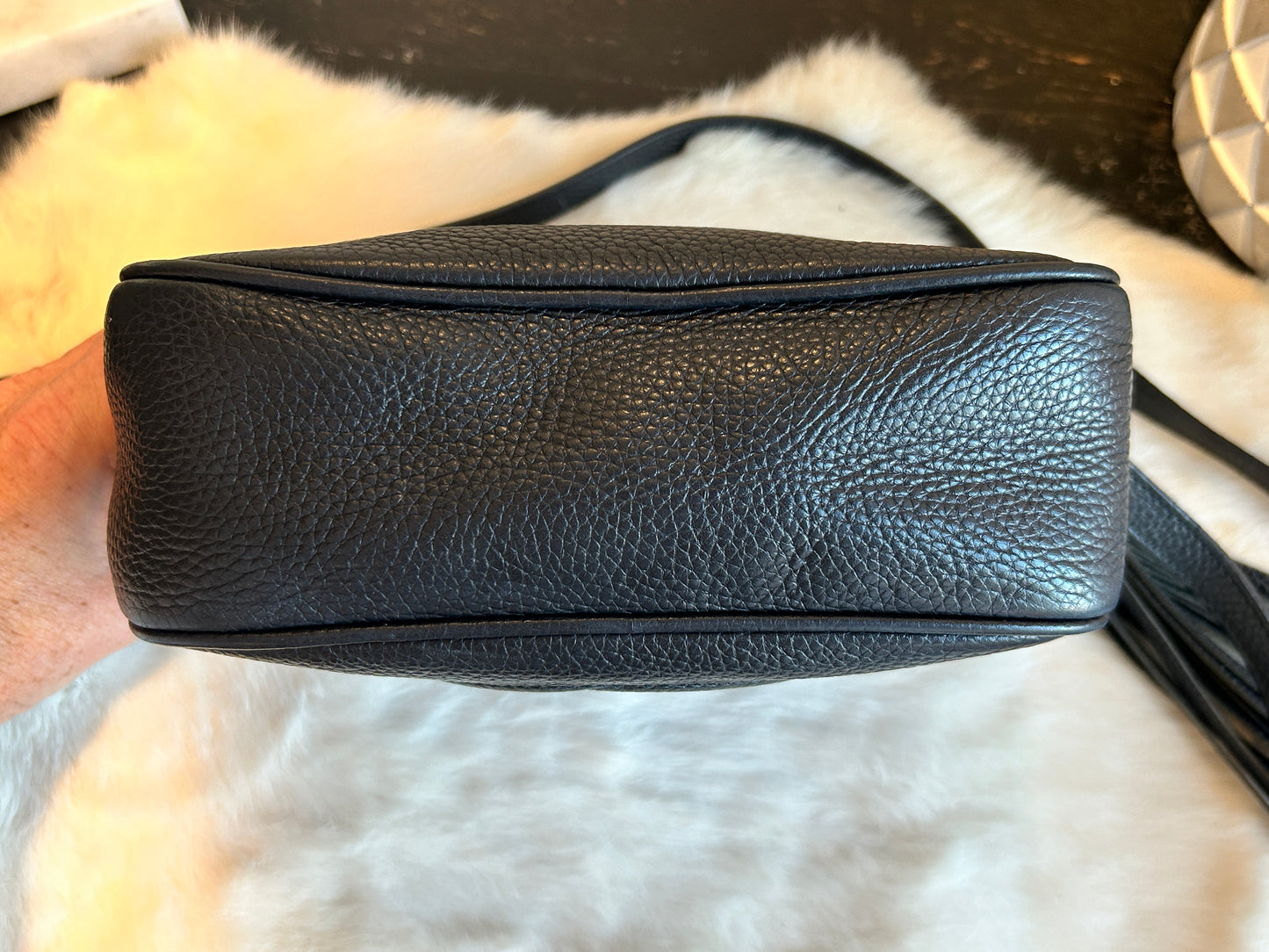 GUCCI Soho Disco Black Pebbled Camera Bag