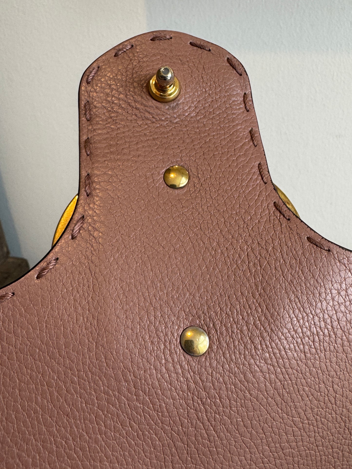 Gucci Pebbled Calfskin Small GG Marmont Top Handle Bag Rose