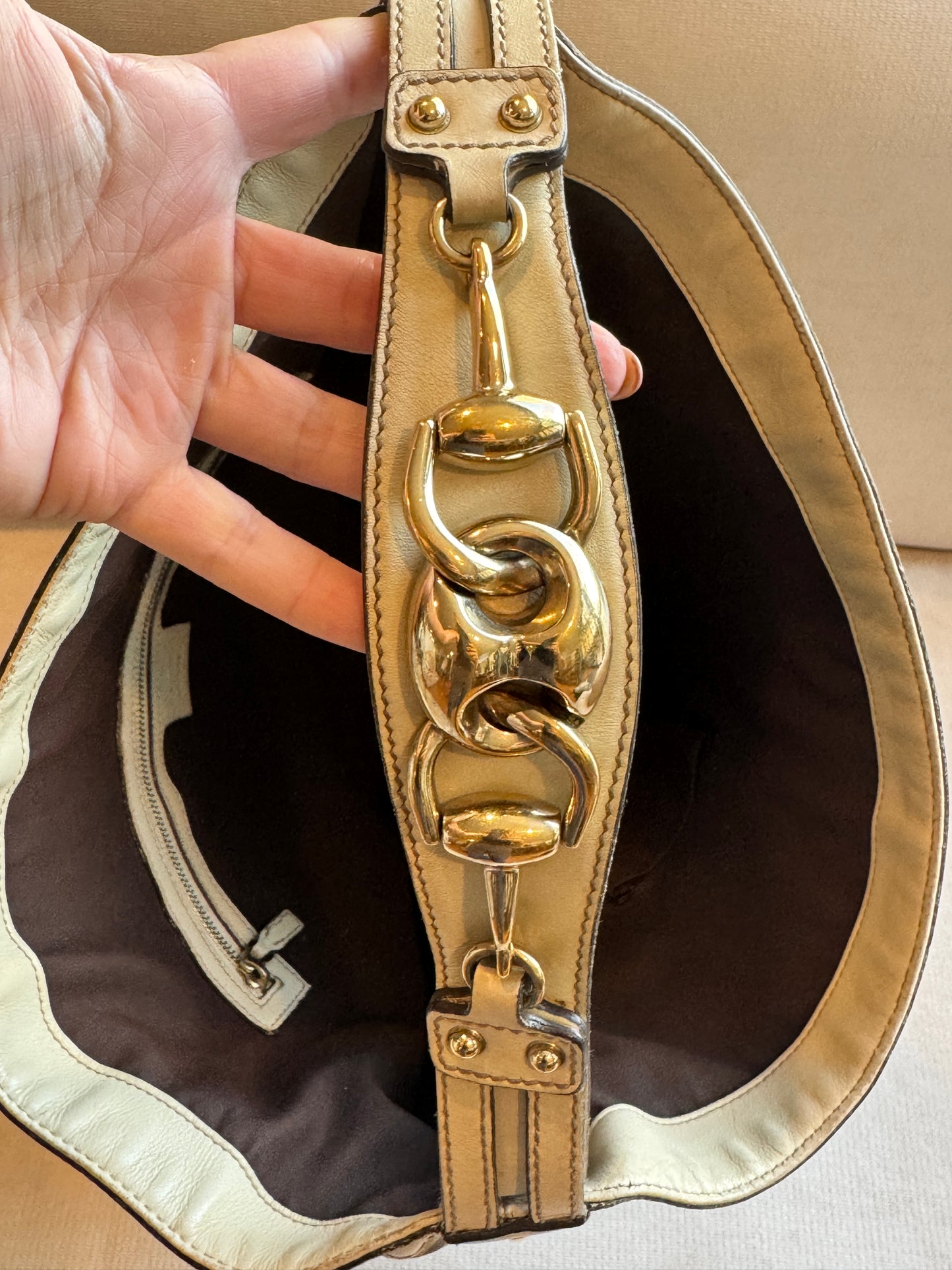 GUCCI GG Canvas Wave Horsebit Hobo