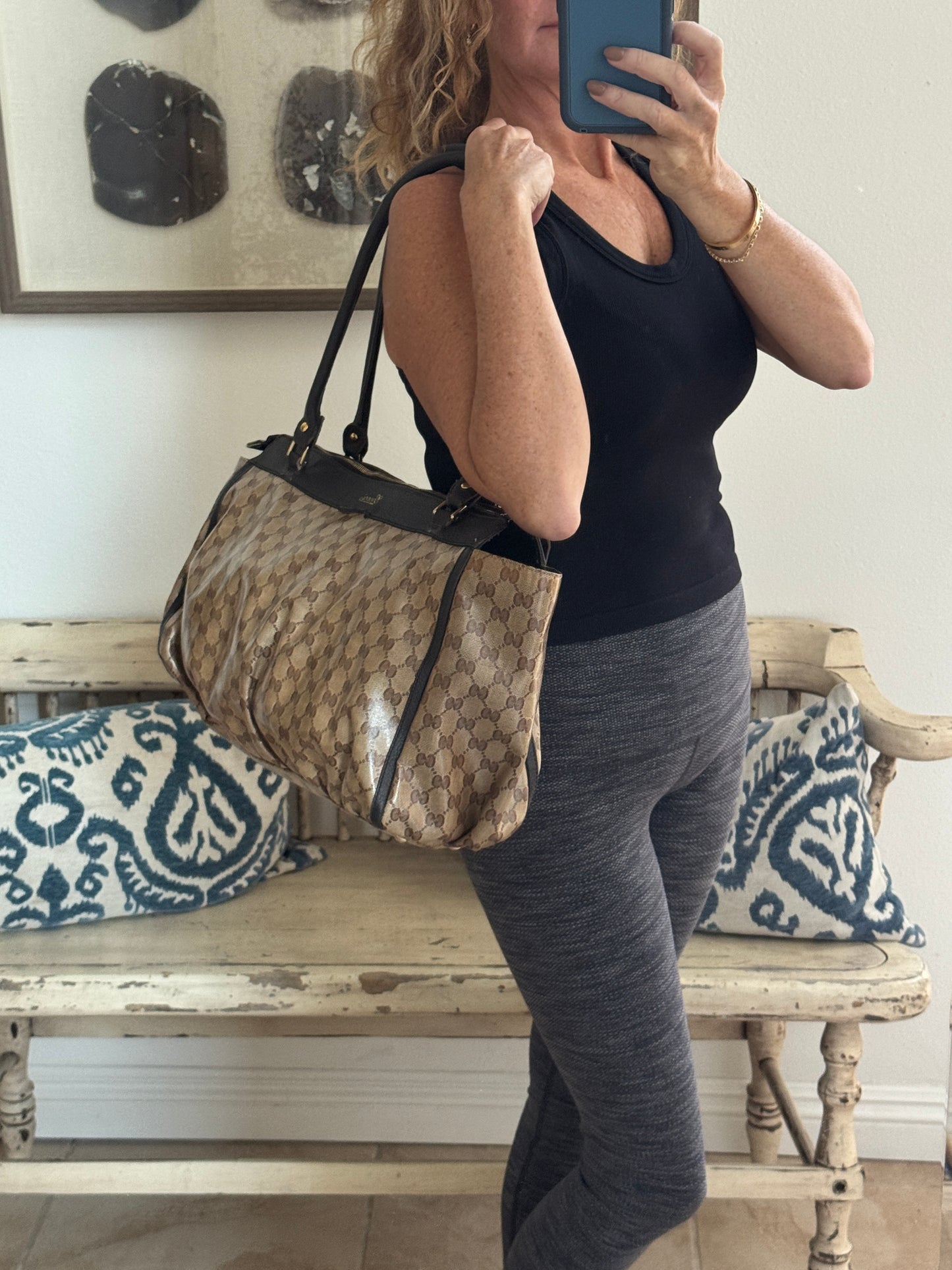 GUCCI GG Crystal Monogram Large Tote