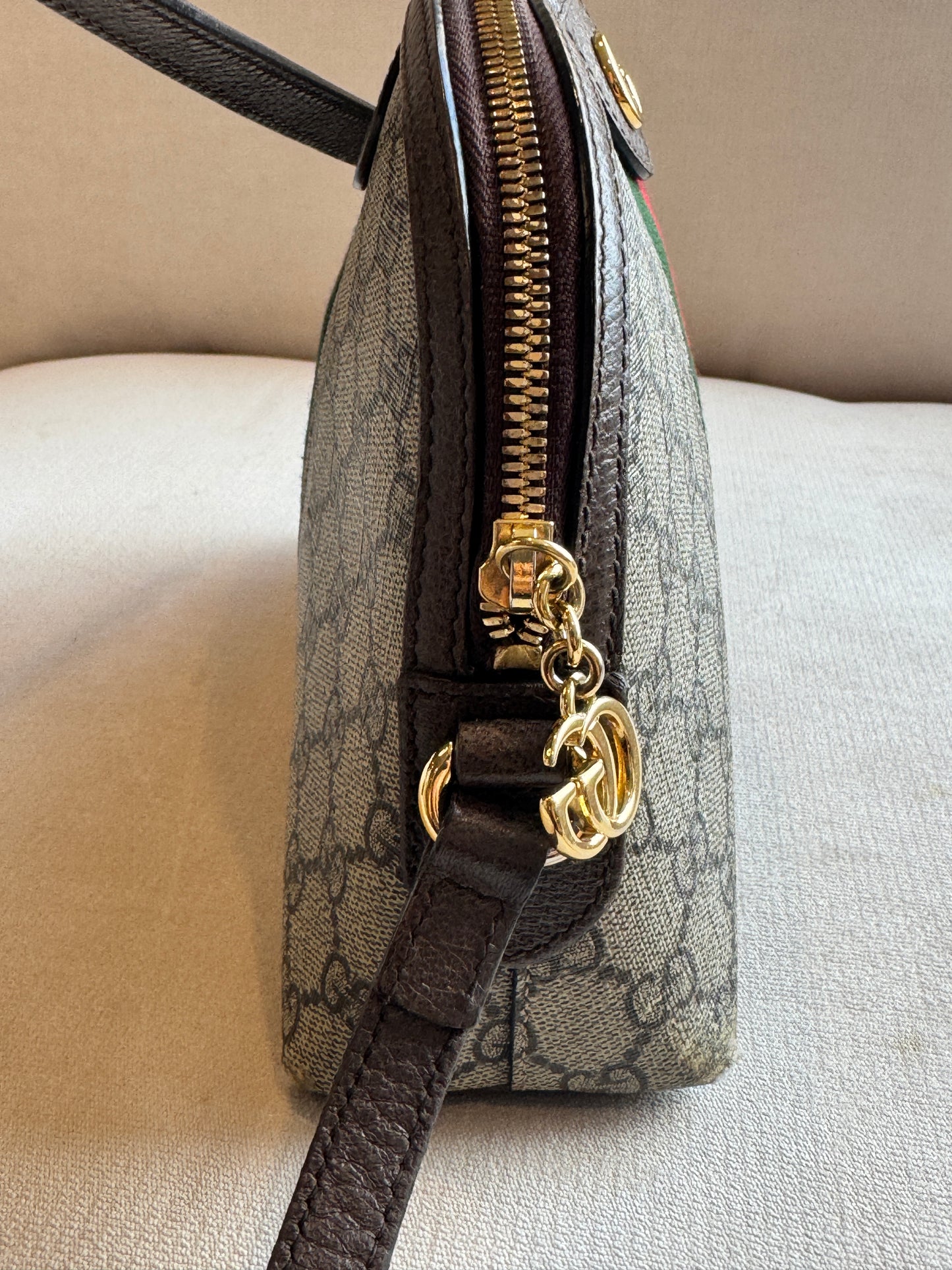 GUCCI Supreme Ophidia Round Top Crossbody Bag