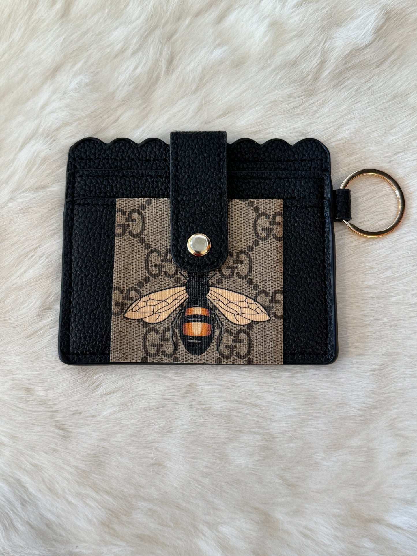 Bee Cardholder Keychain Black