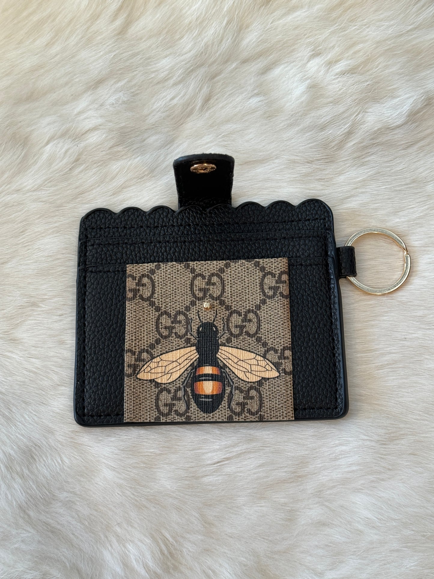 Bee Cardholder Keychain Black