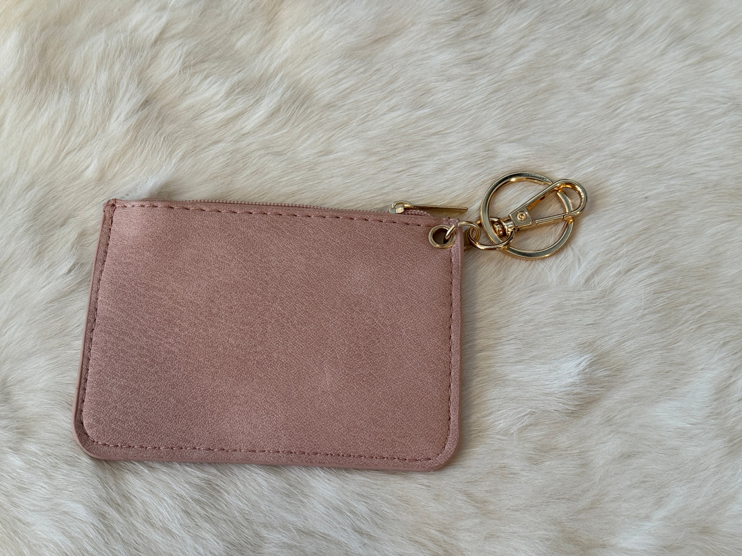 Blooms Cardholder Zip Keychain Pink