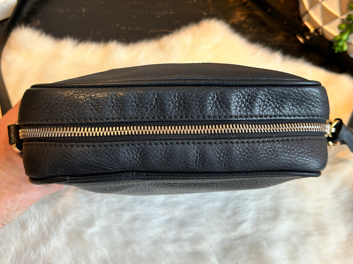 GUCCI Soho Disco Black Pebbled Camera Bag