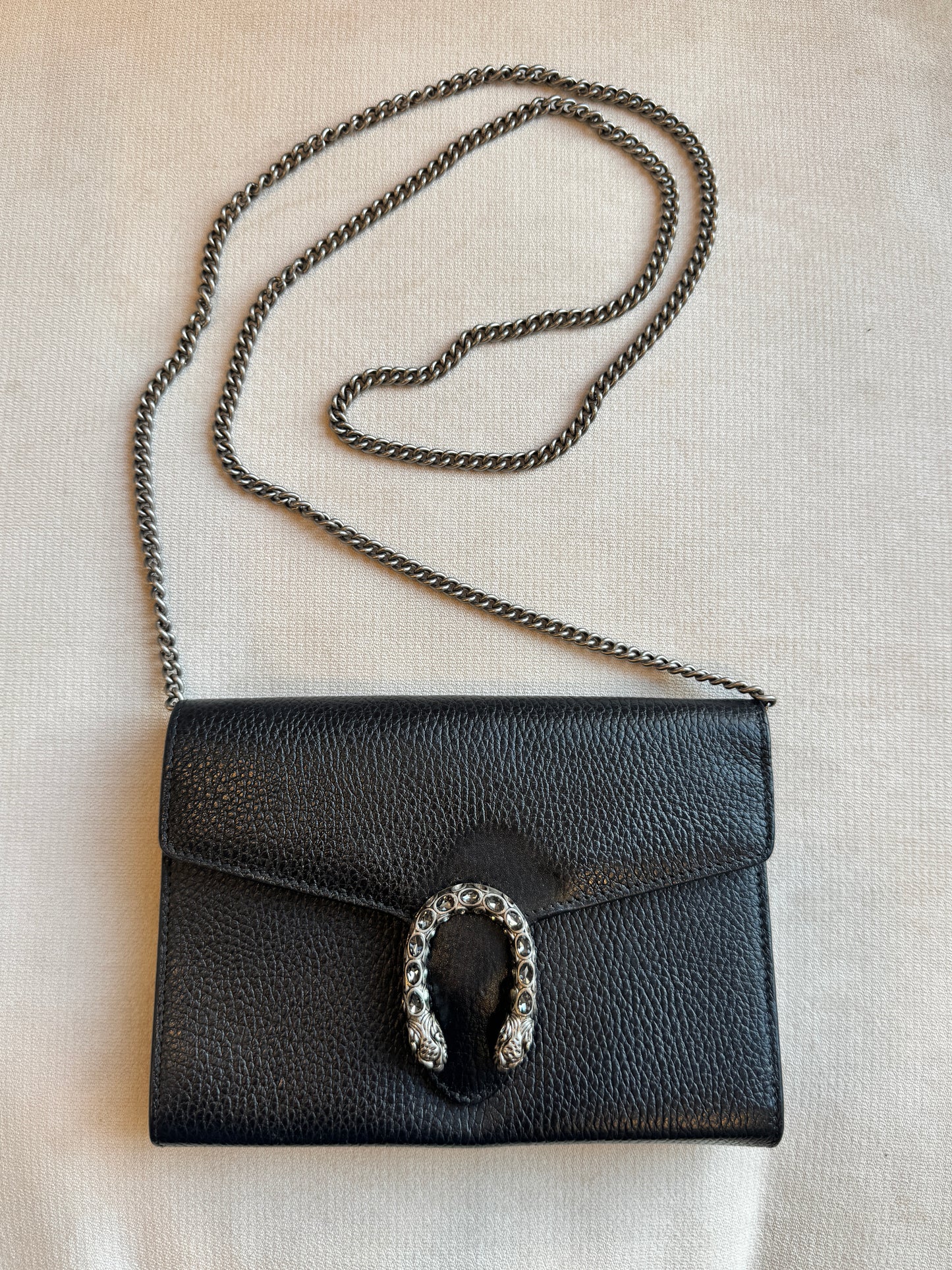 GUCCI Mini Dionysus Chain Wallet Black