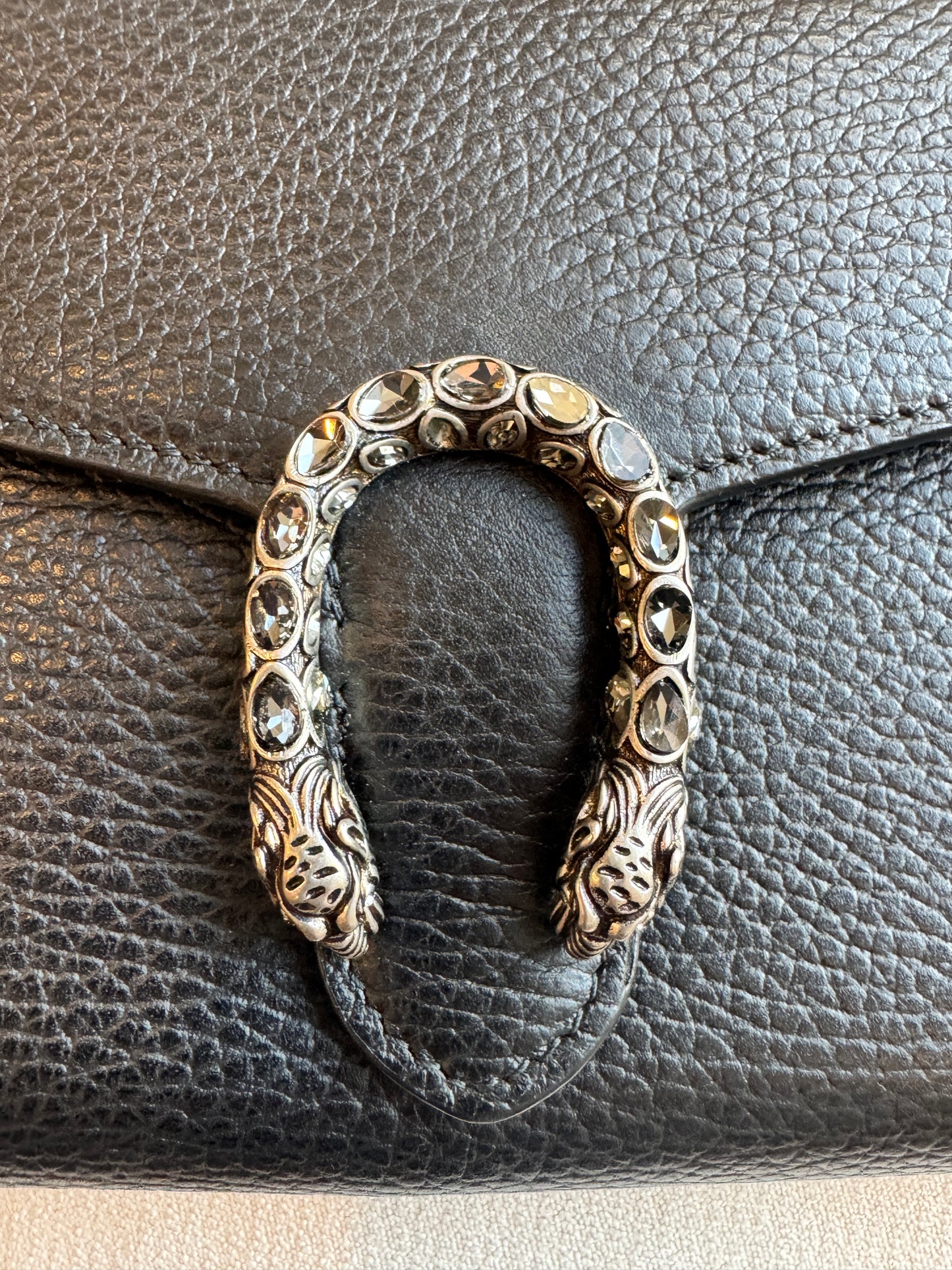 GUCCI Mini Dionysus Chain Wallet Black