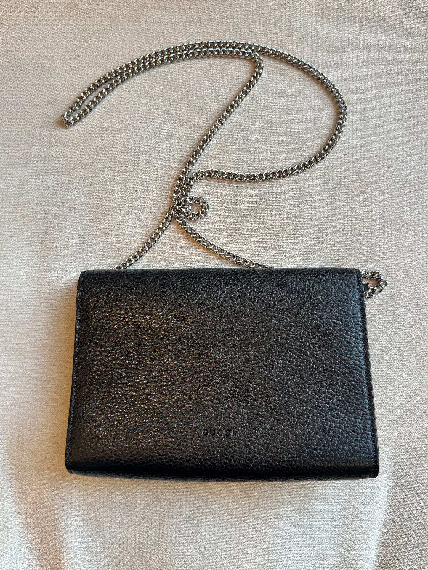 GUCCI Mini Dionysus Chain Wallet Black