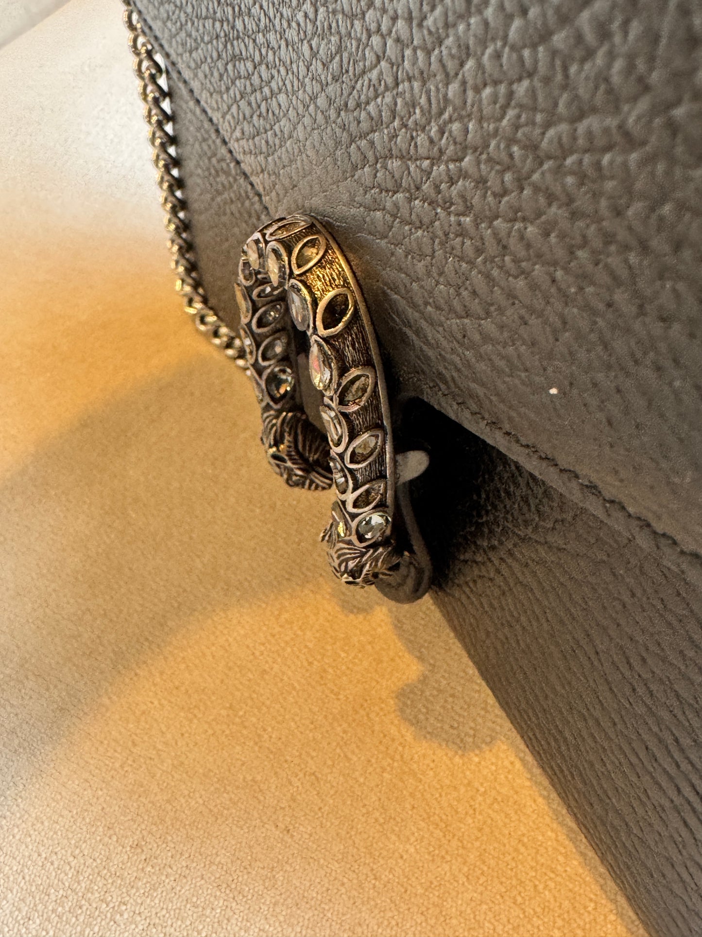 GUCCI Mini Dionysus Chain Wallet Black