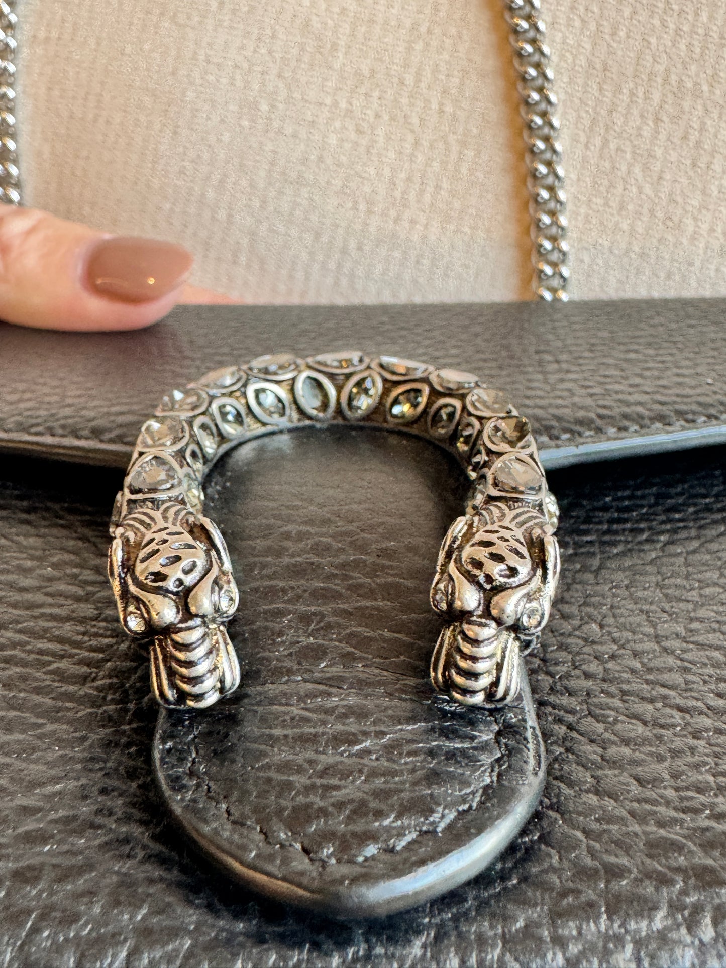 GUCCI Mini Dionysus Chain Wallet Black