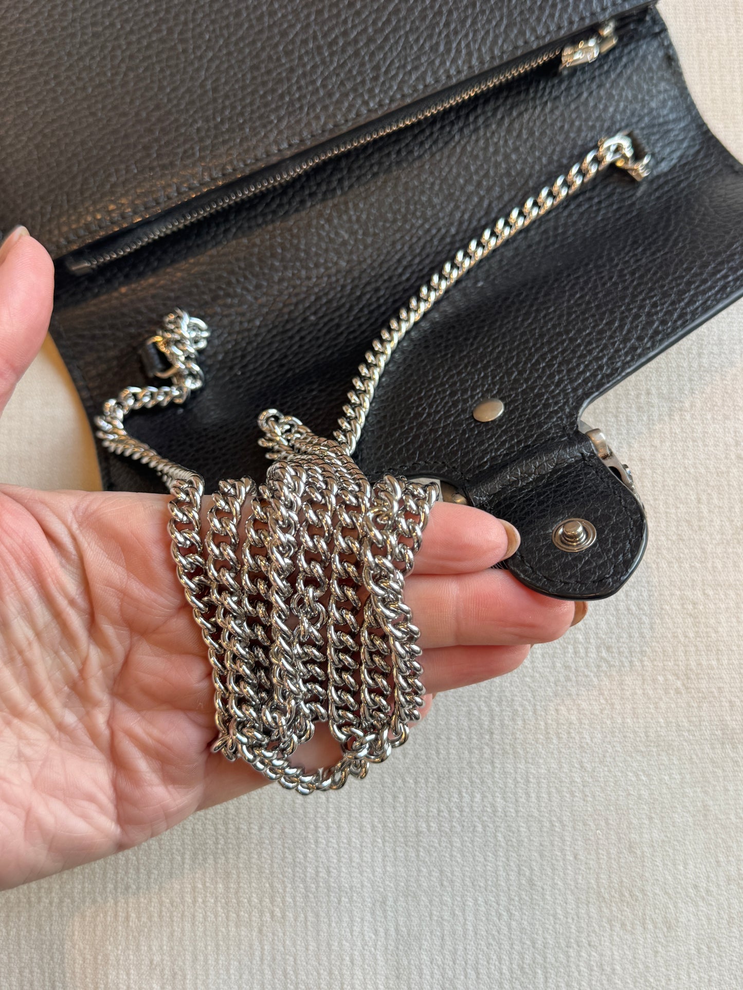 GUCCI Mini Dionysus Chain Wallet Black