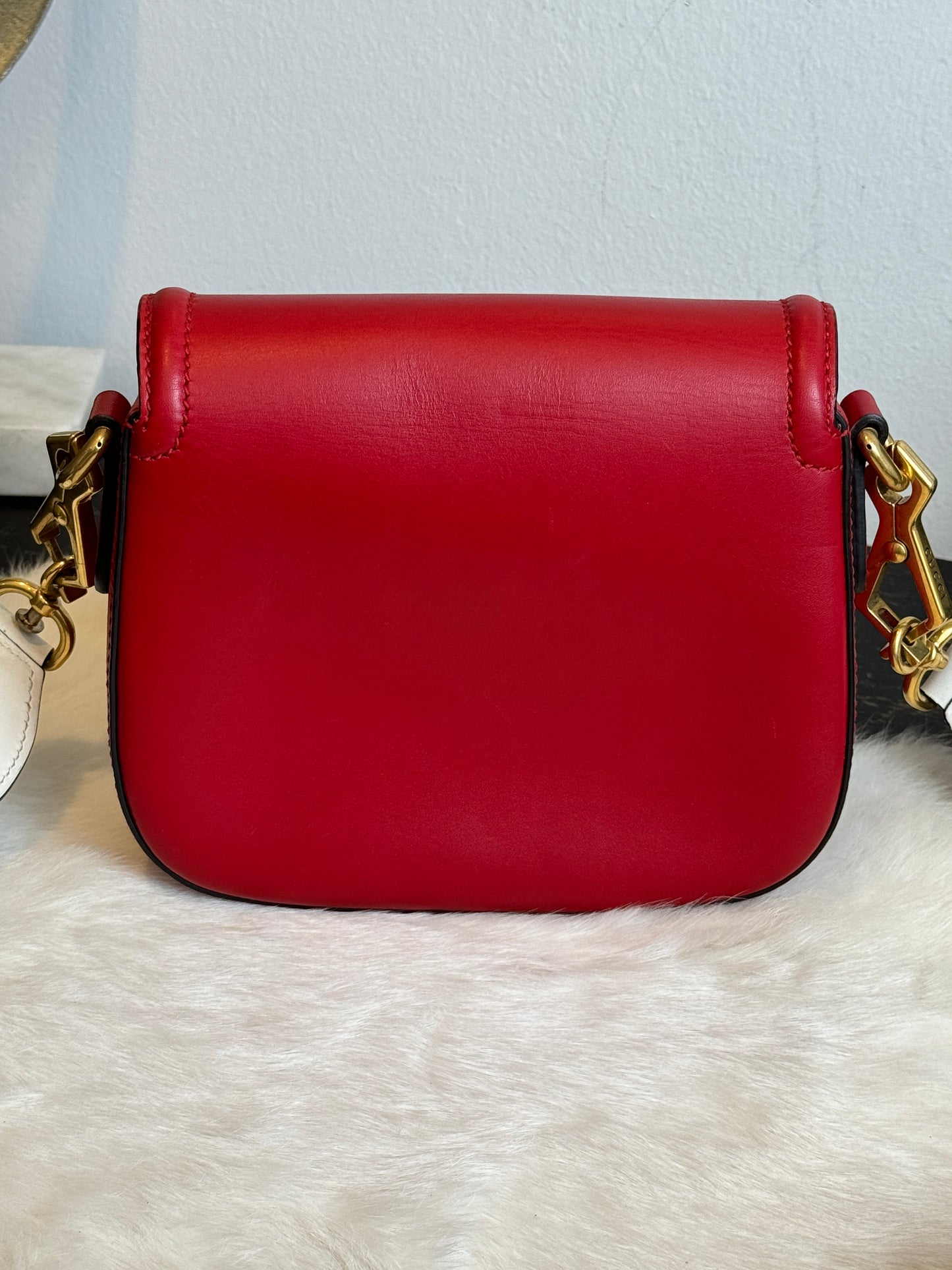 GUCCI Horsebit Lady Web Red