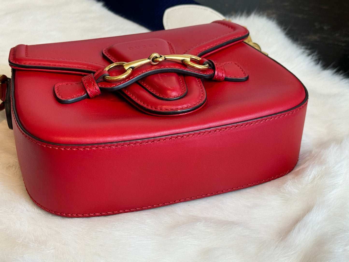 GUCCI Horsebit Lady Web Red