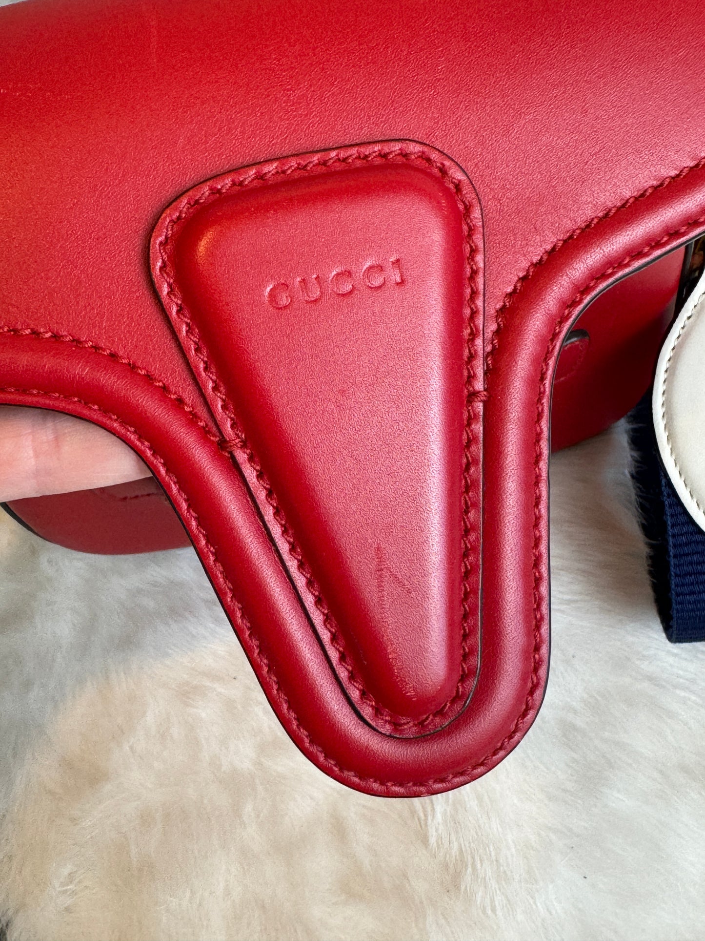 GUCCI Horsebit Lady Web Red