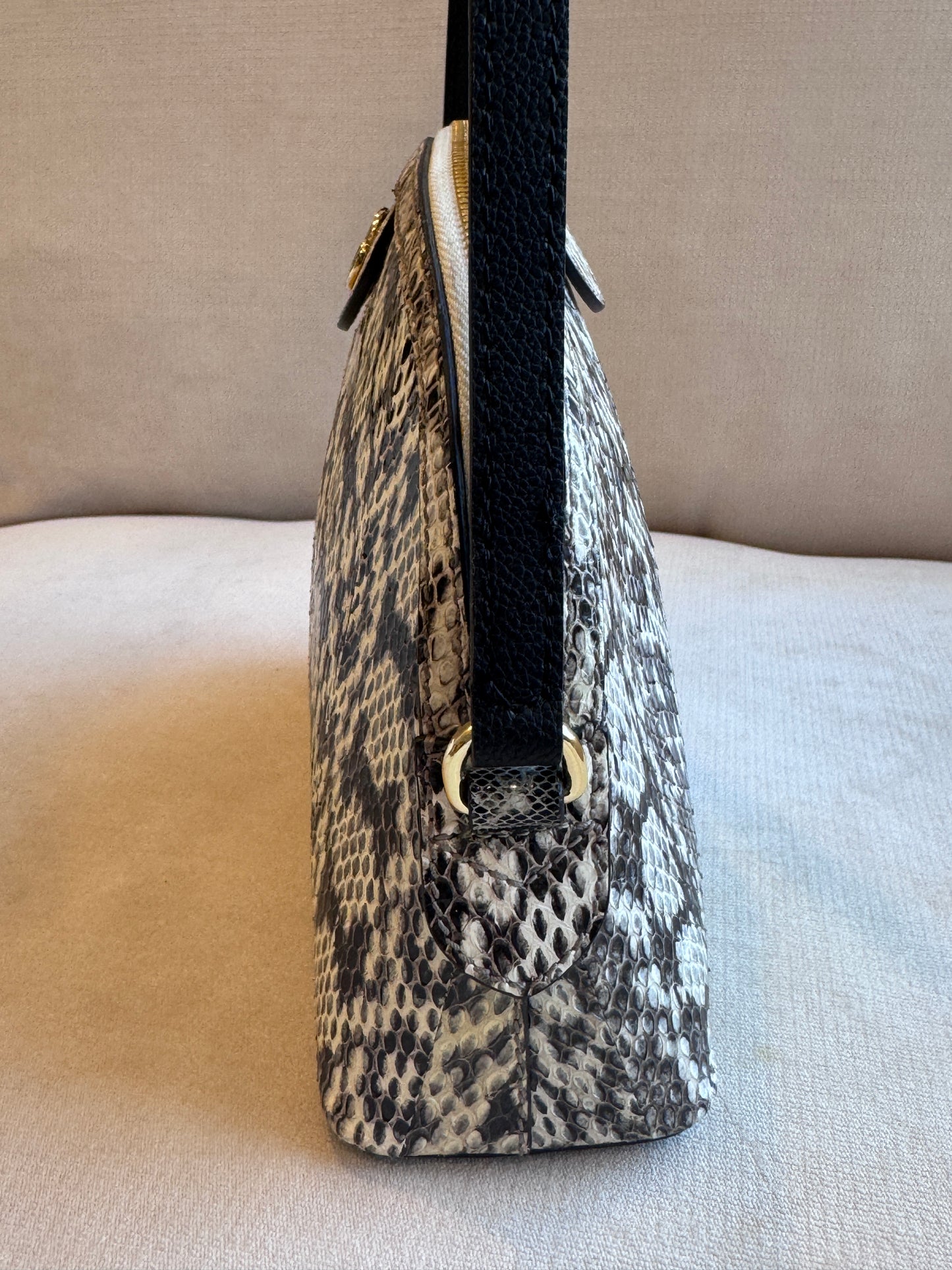 GUCCI $3,000 Python Snake Small Dome Crossbody Bag