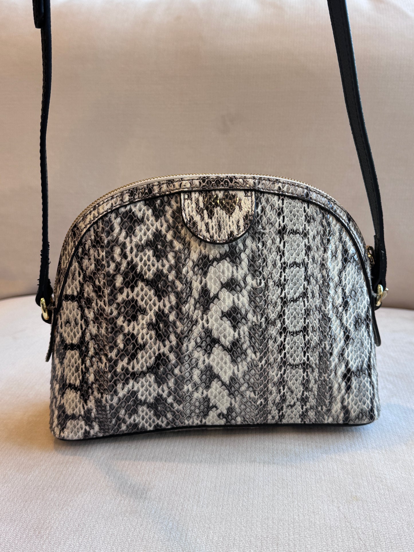 GUCCI $3,000 Python Snake Small Dome Crossbody Bag