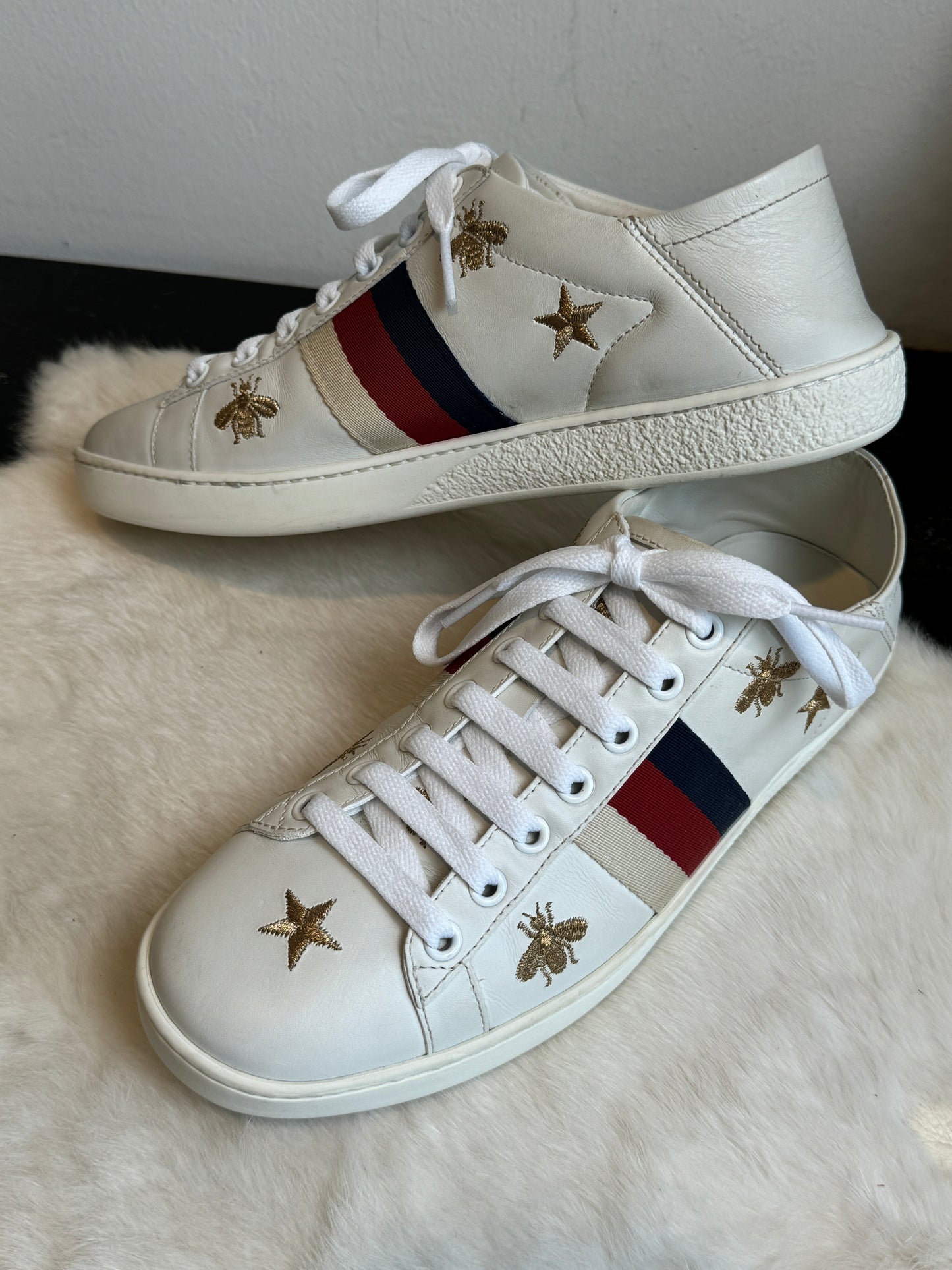 Gucci Ace Metallic Soft Heel Sneakers Size 36.5EU