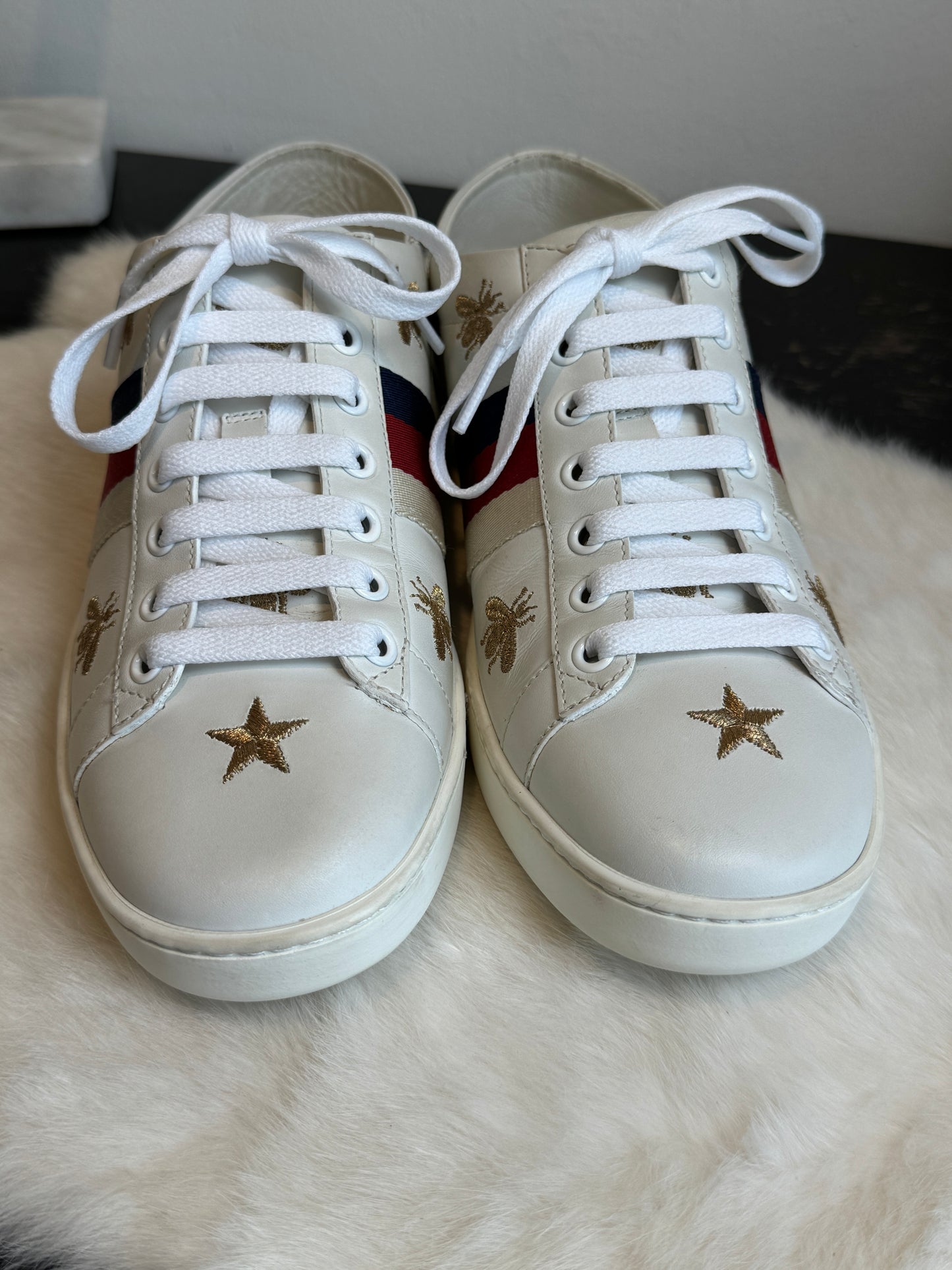 Gucci Ace Metallic Soft Heel Sneakers Size 36.5EU