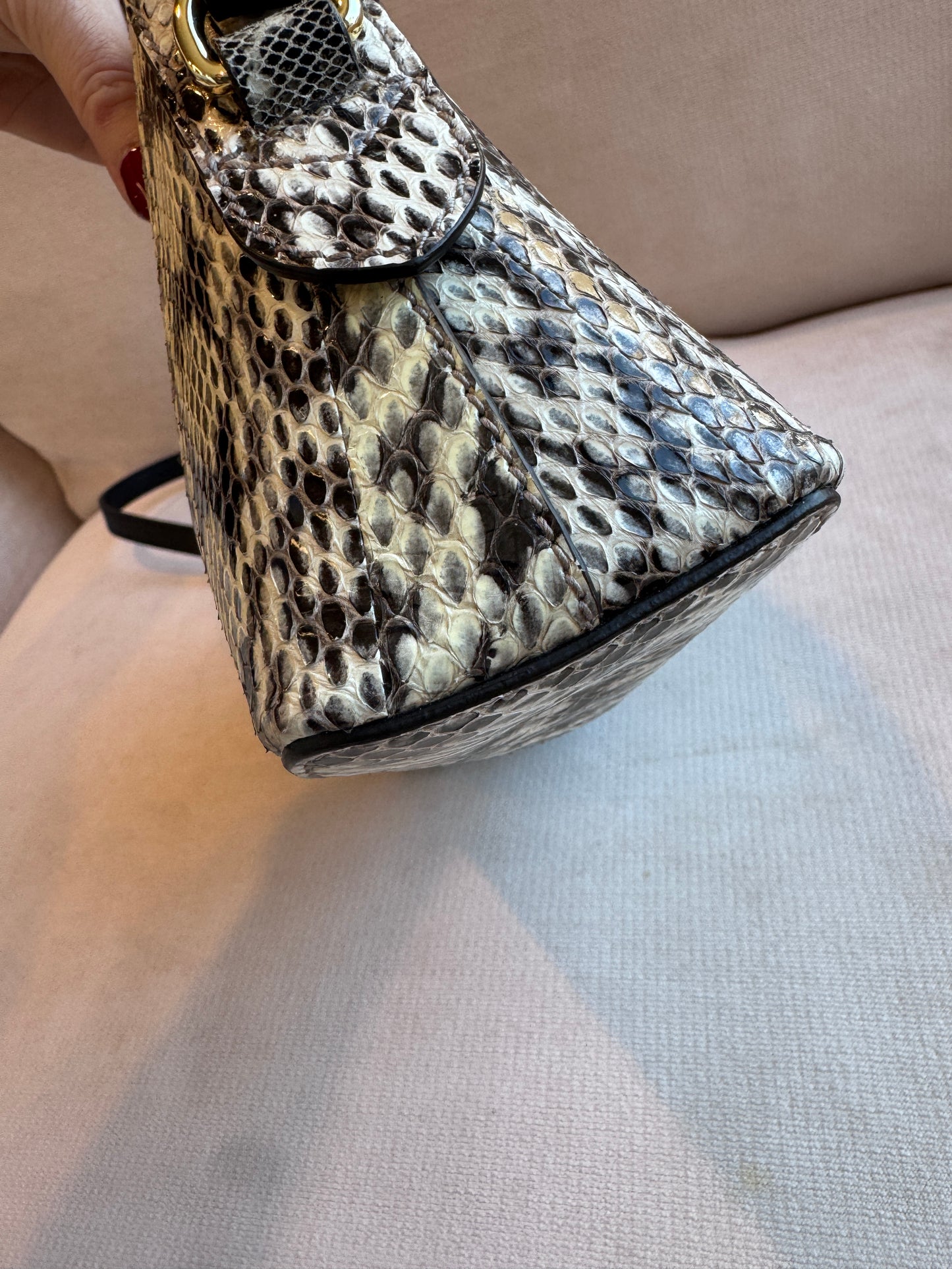GUCCI $3,000 Python Snake Small Dome Crossbody Bag