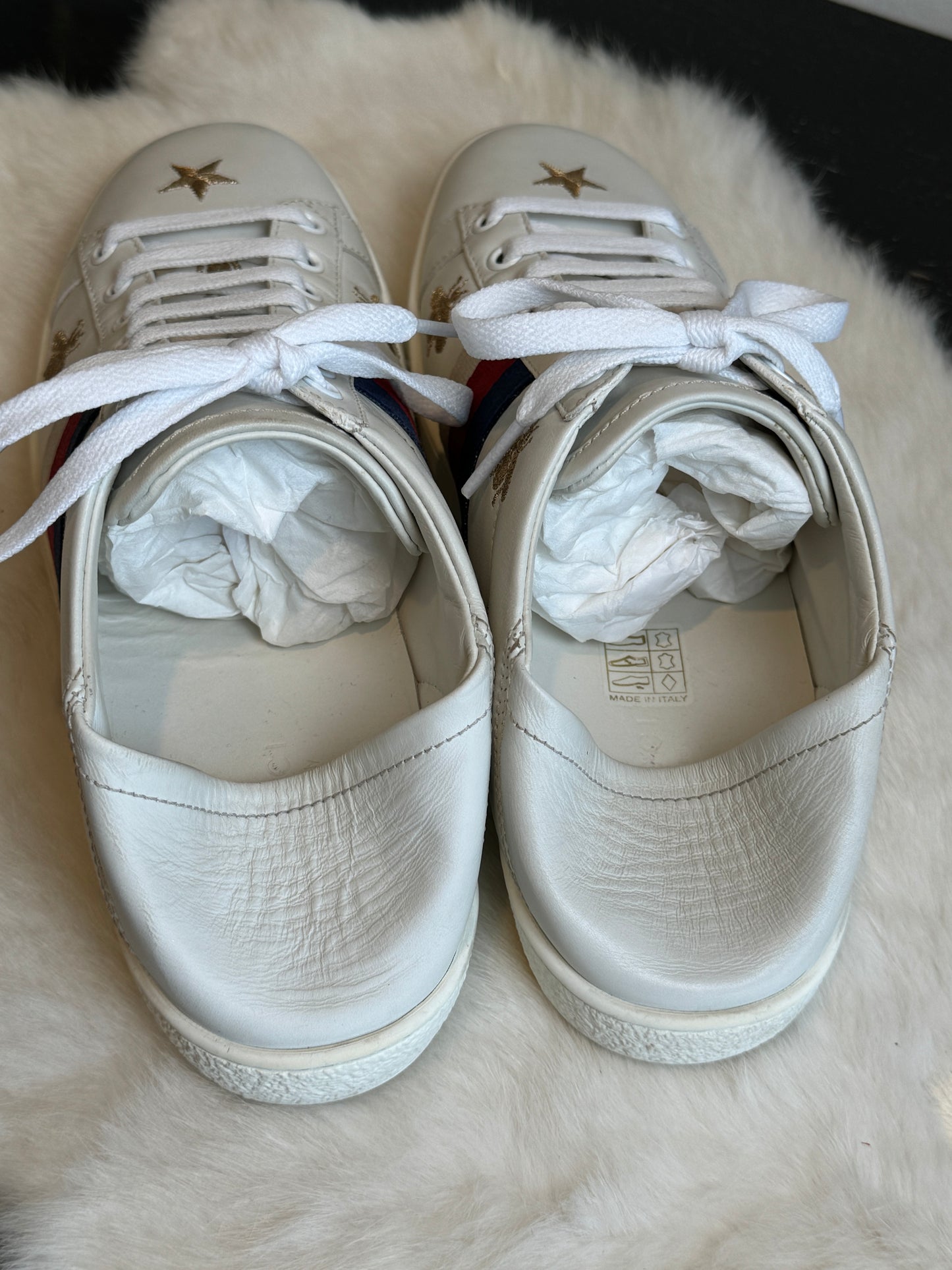 Gucci Ace Metallic Soft Heel Sneakers Size 36.5EU