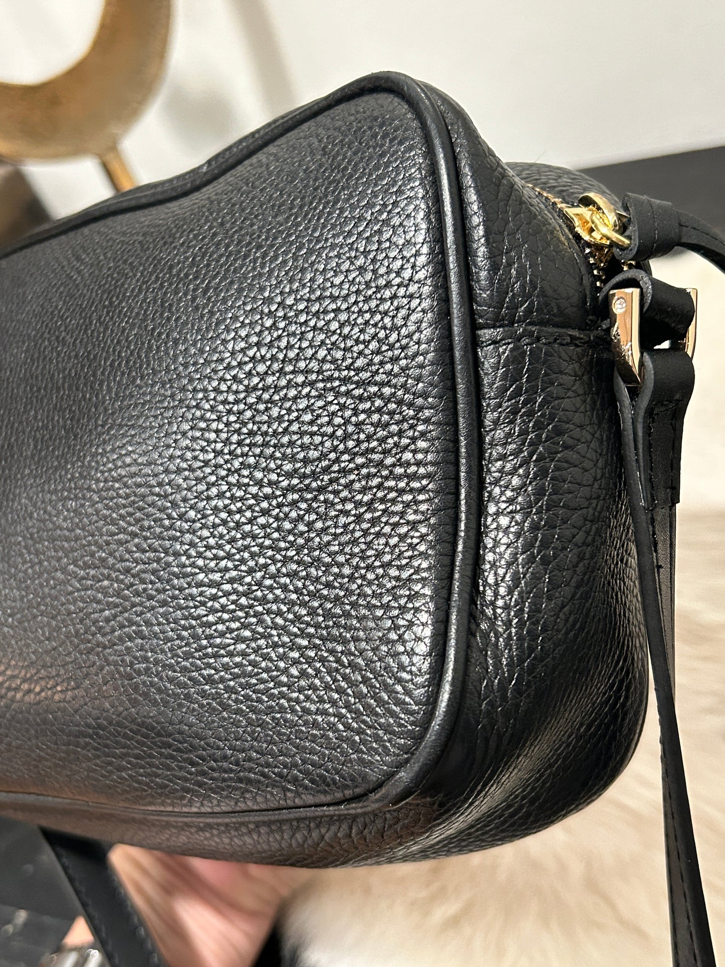 GUCCI Soho Disco Black Pebbled Camera Bag