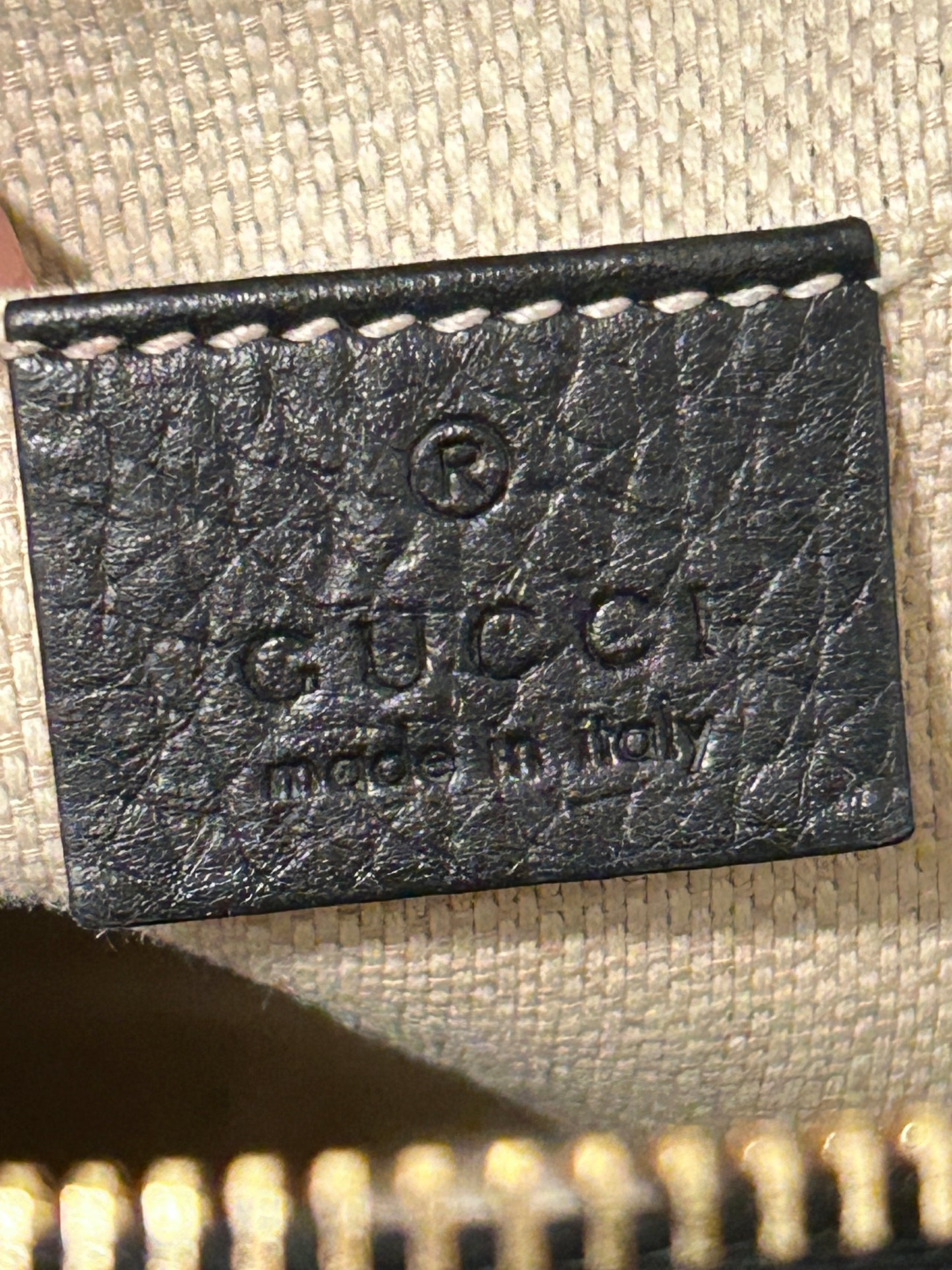 GUCCI Soho Disco Black Pebbled Camera Bag