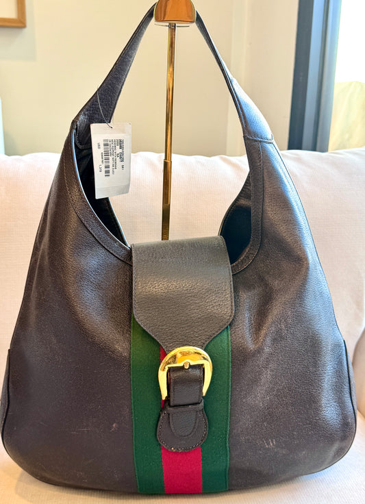 GUCCI Soft Jackie Hobo Dk Cocoa Shoulder Bag