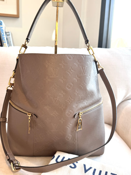 Louis Vuitton Mélie Taupe Glacé Monogram Empreinte Leather