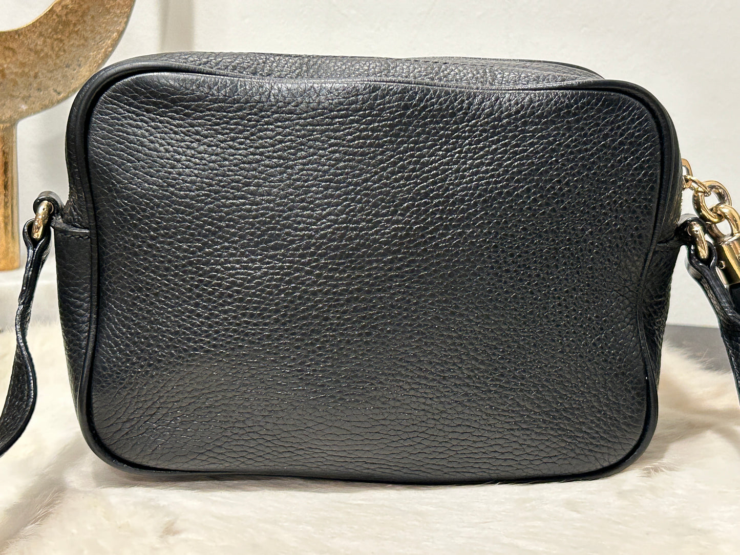 GUCCI Soho Disco Black Pebbled Camera Bag