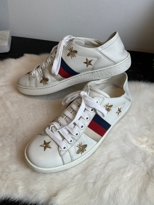 Gucci Ace Metallic Soft Heel Sneakers Size 36EU